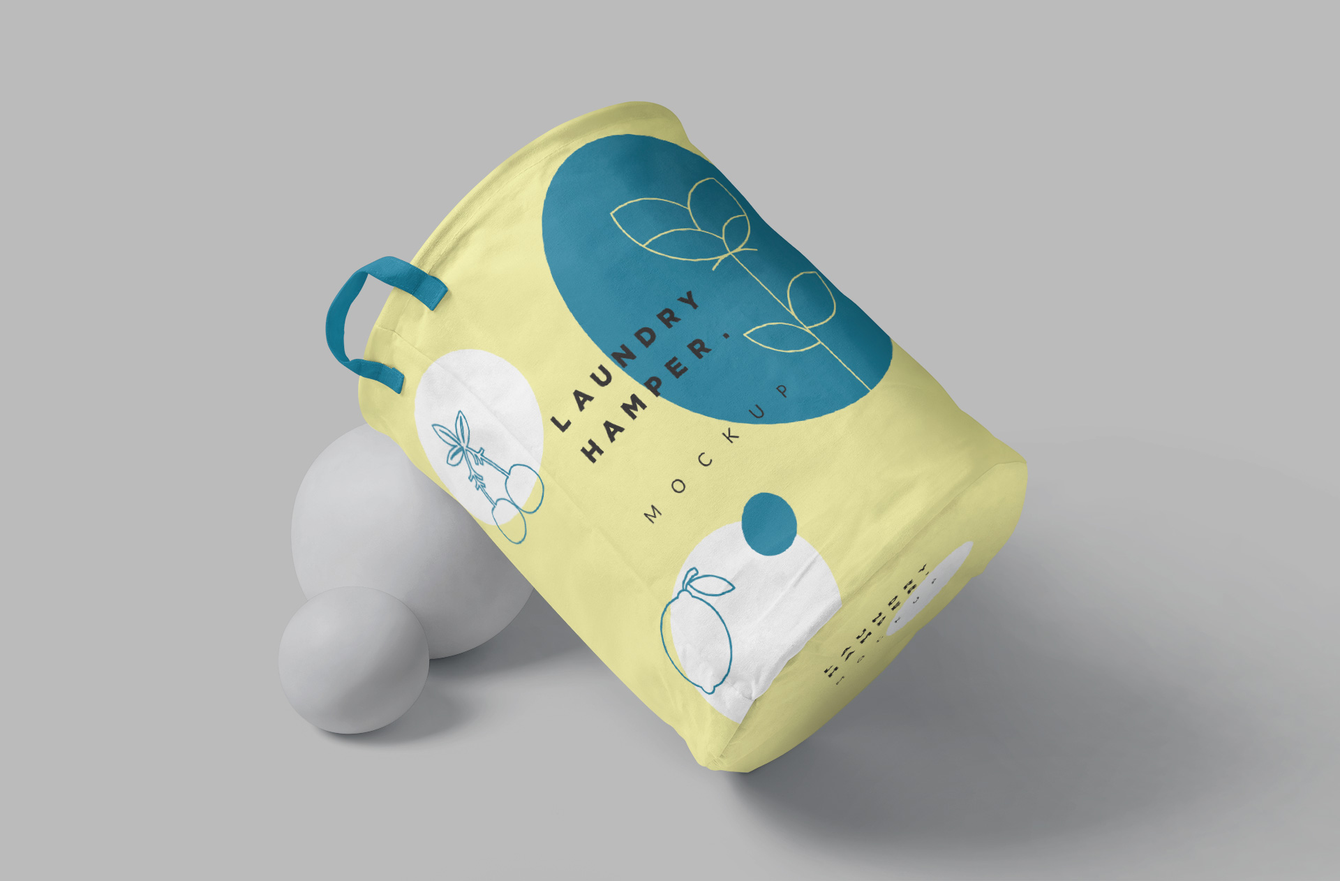 Portable Laundry Hamper Mockup with Handles