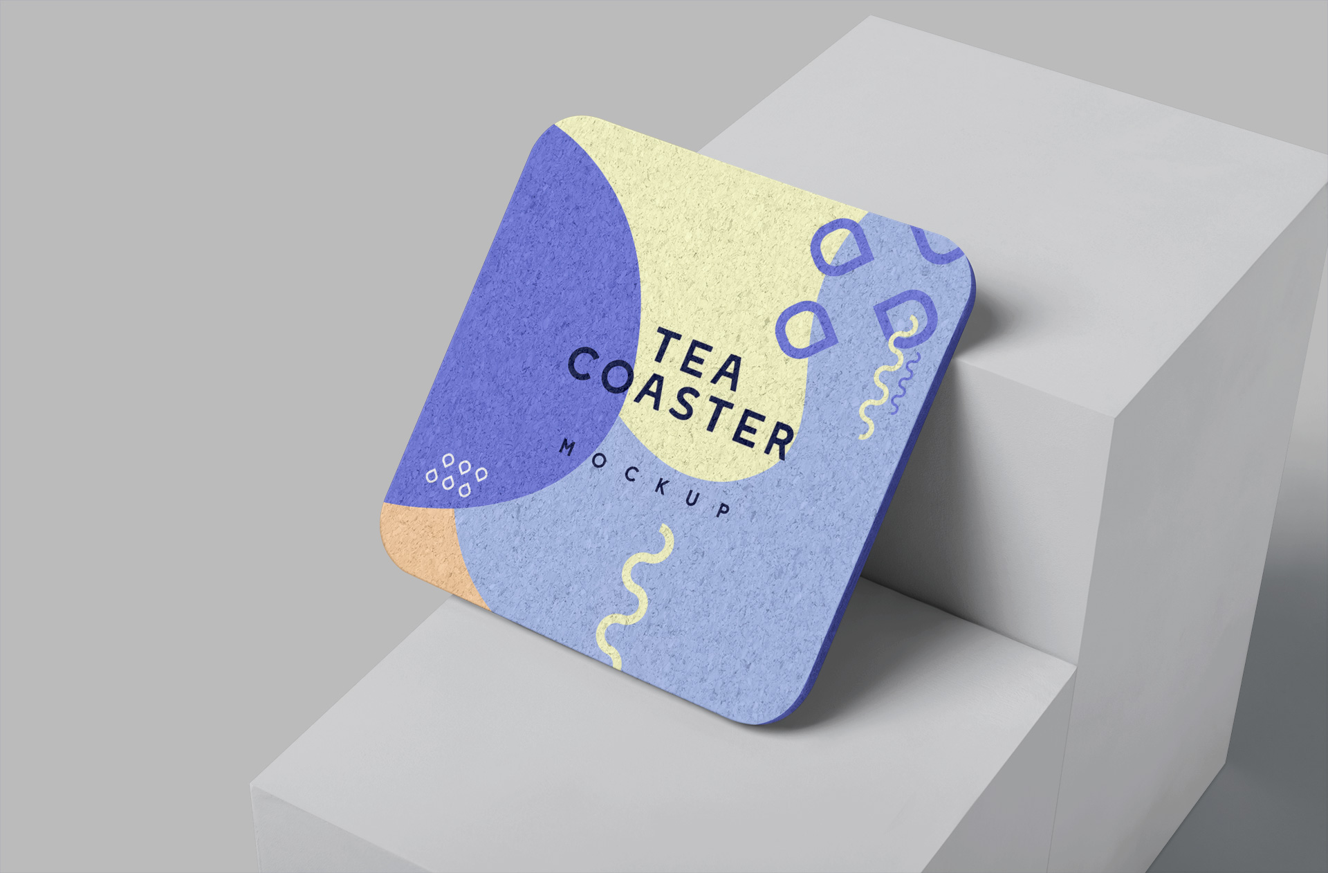 Tea Coaster Mockup Square Stylish Design