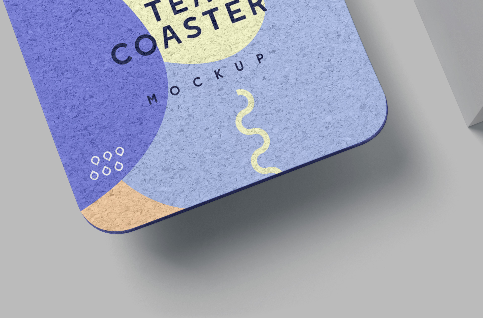 Realistic Tea Coaster Mockup Square Design