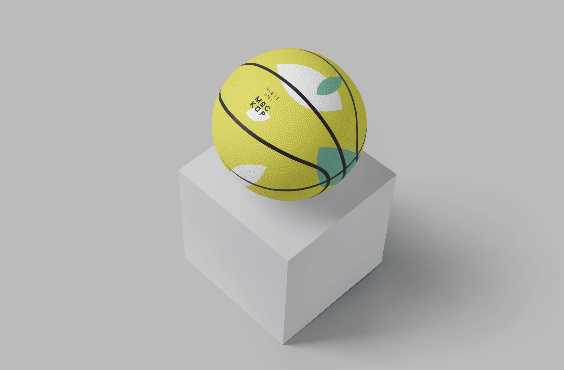 Basketball Mockup on Cube Sports Product Display