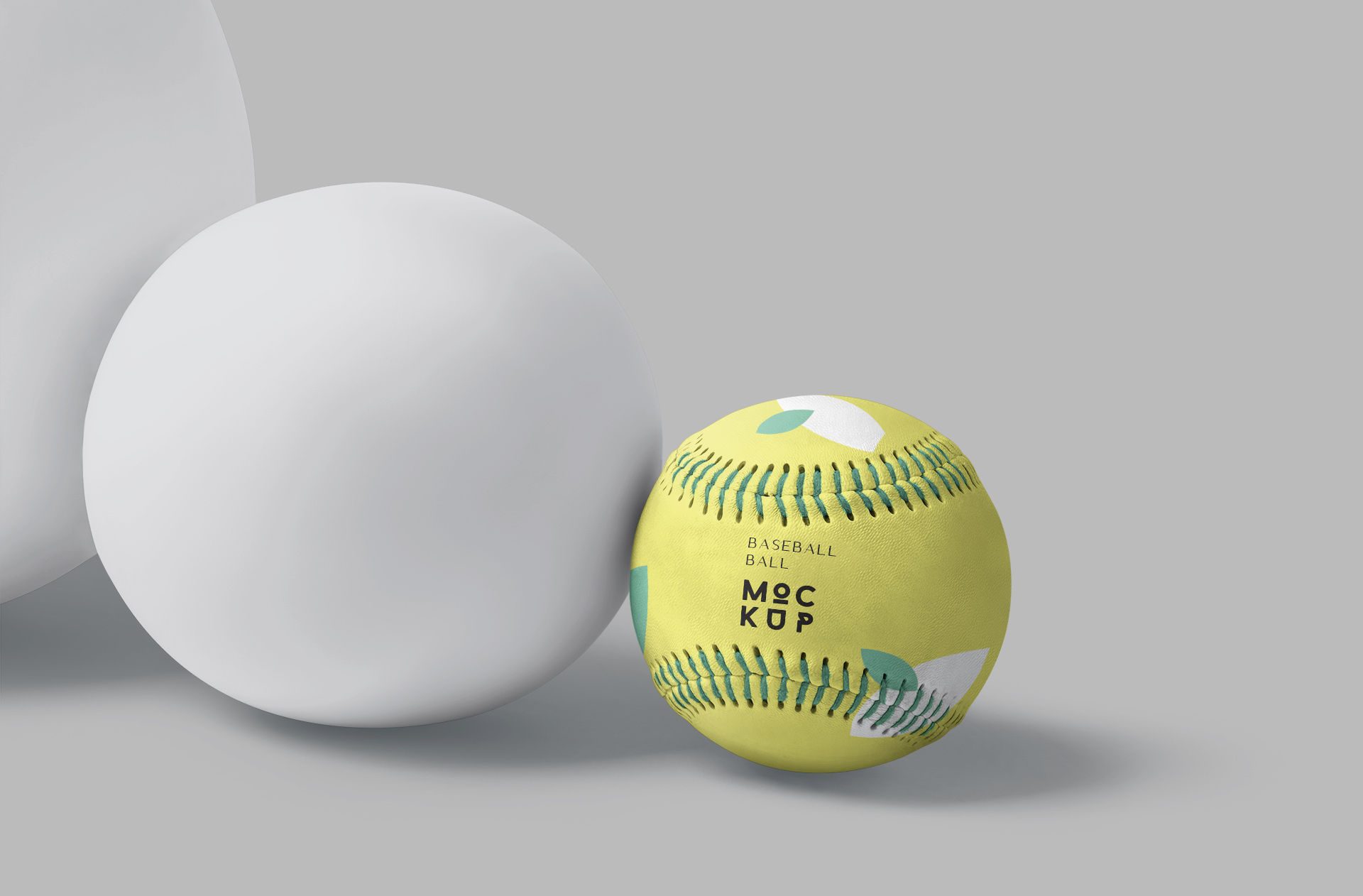 Baseball Mockup Side View with Realistic Design