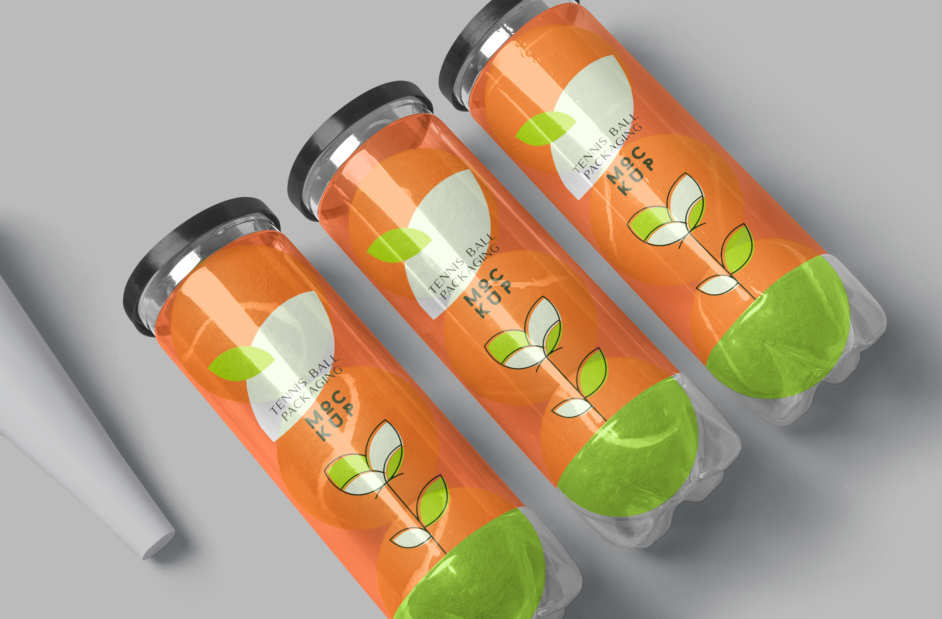 Tennis Ball Tube Mockup Multiple Packaging Display