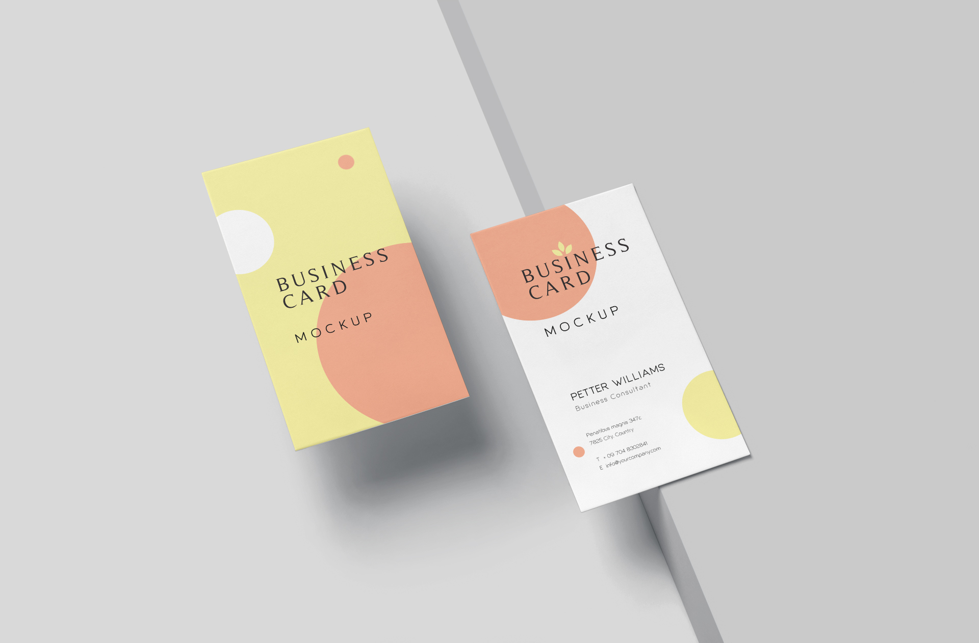 Stacked Vertical Business Card Mockup High-Res PSD