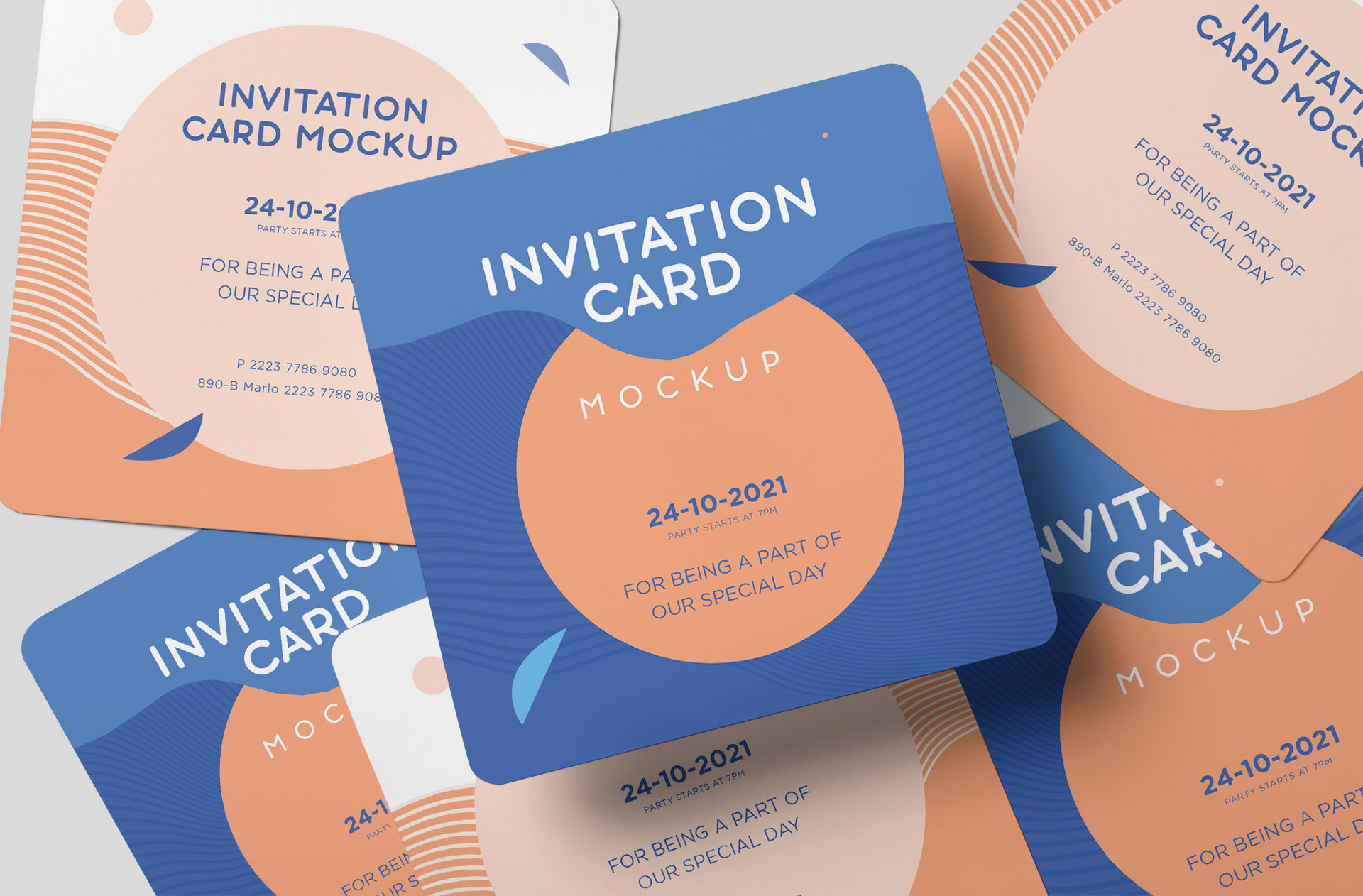 Square Invitation Card Mockup – Elegant Design