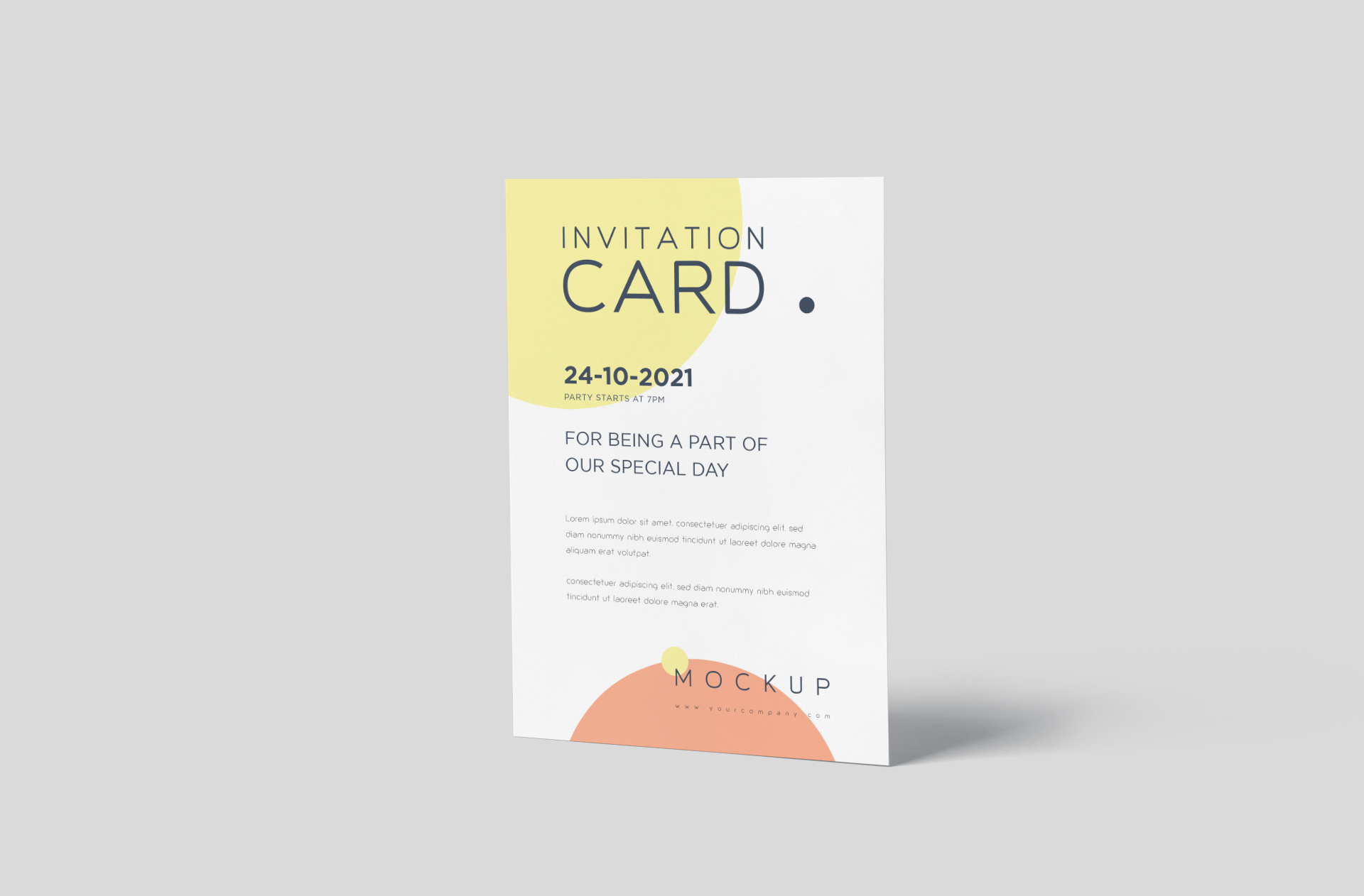 Elegant A5 Invitation Card Mockup – High-Res PSD