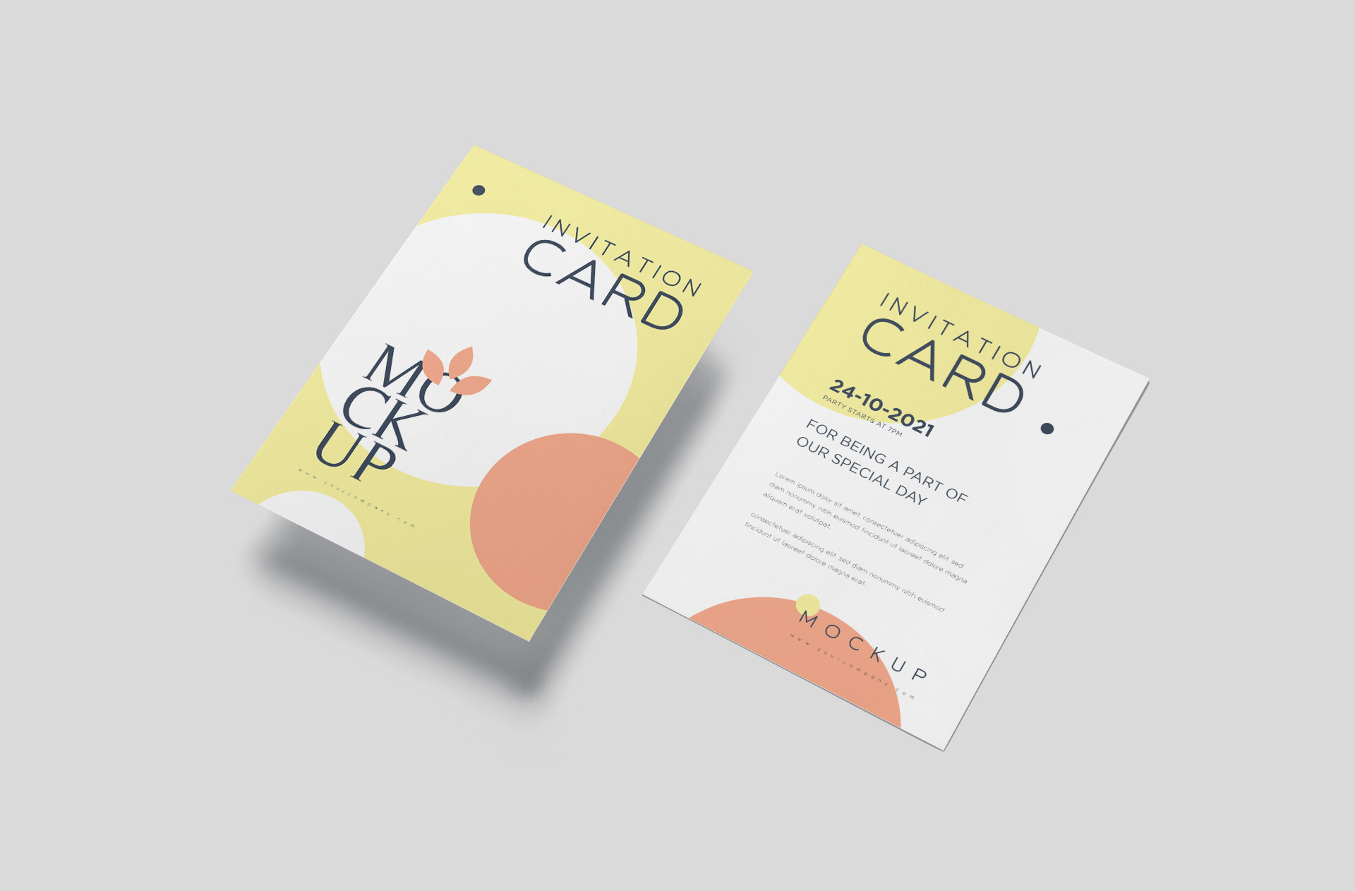 Modern A5 Invitation Card Mockup – Branding PSD