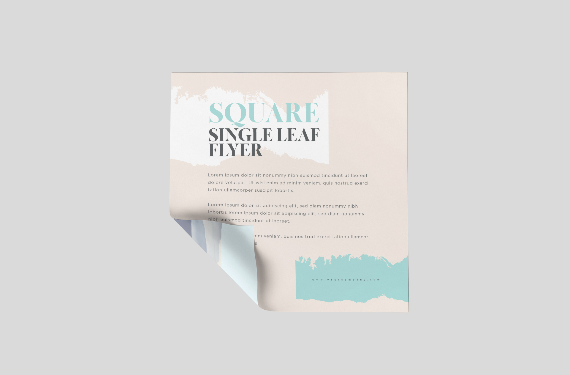 Folded Square Flyer Mockup – Realistic Paper PSD