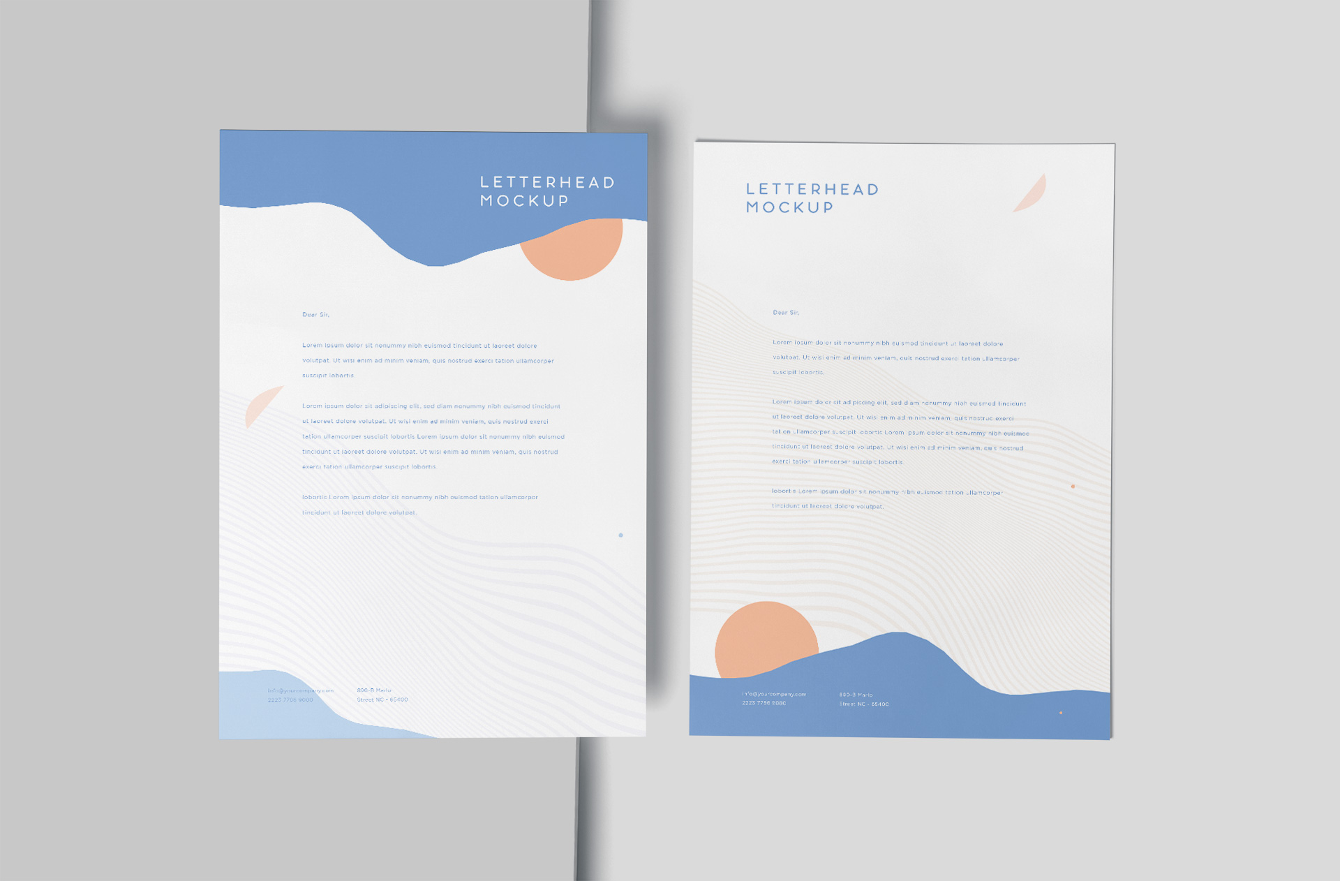 Floating Business Letterhead Mockup – PSD Template