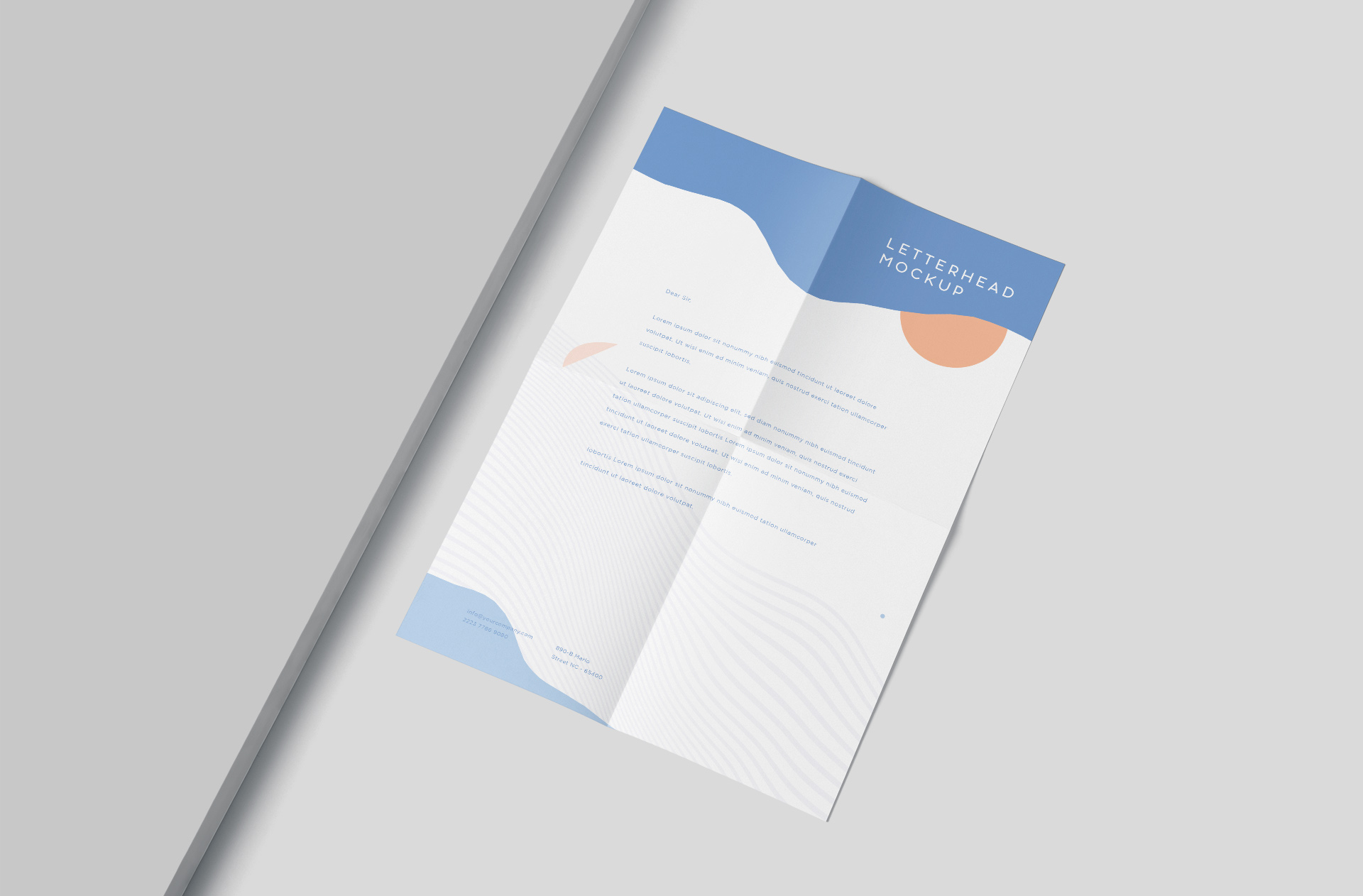 Folded Letterhead Mockup – Realistic Business PSD