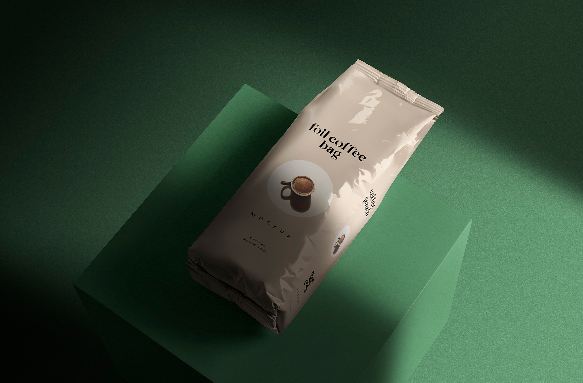 Premium Coffee Pouch Mockup with High-Resolution PSD