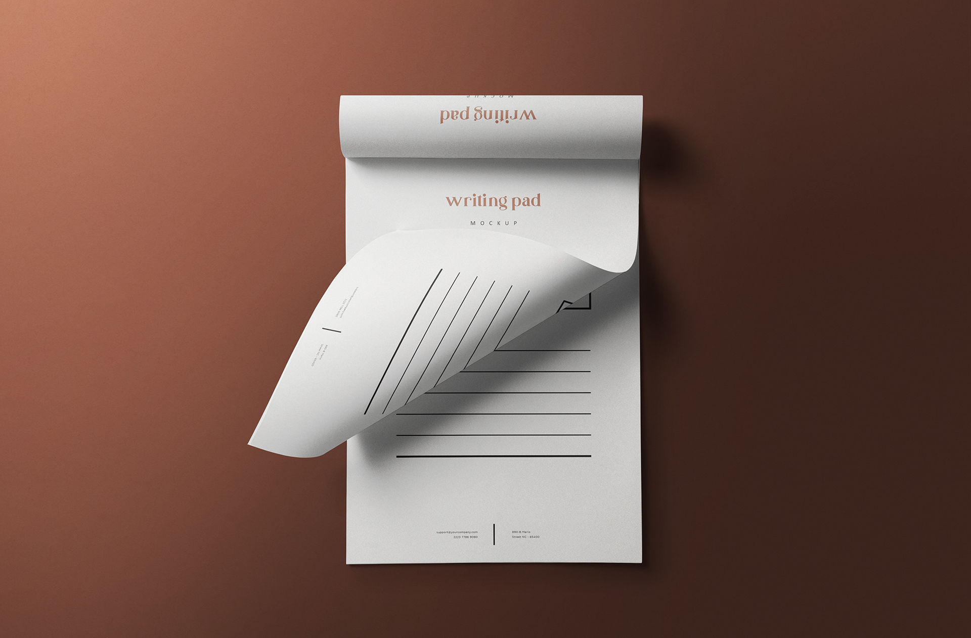 Top View Writing Pad Mockup with Realistic Details