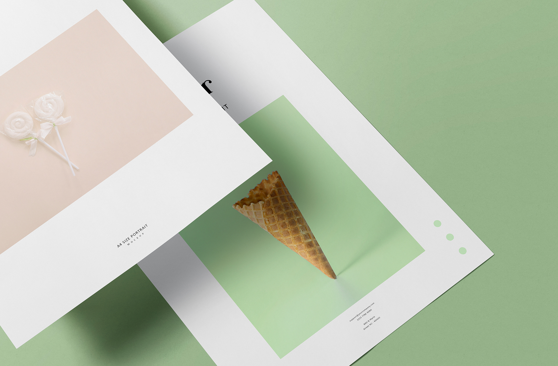 Floating A4 Paper Mockup for Professional Branding