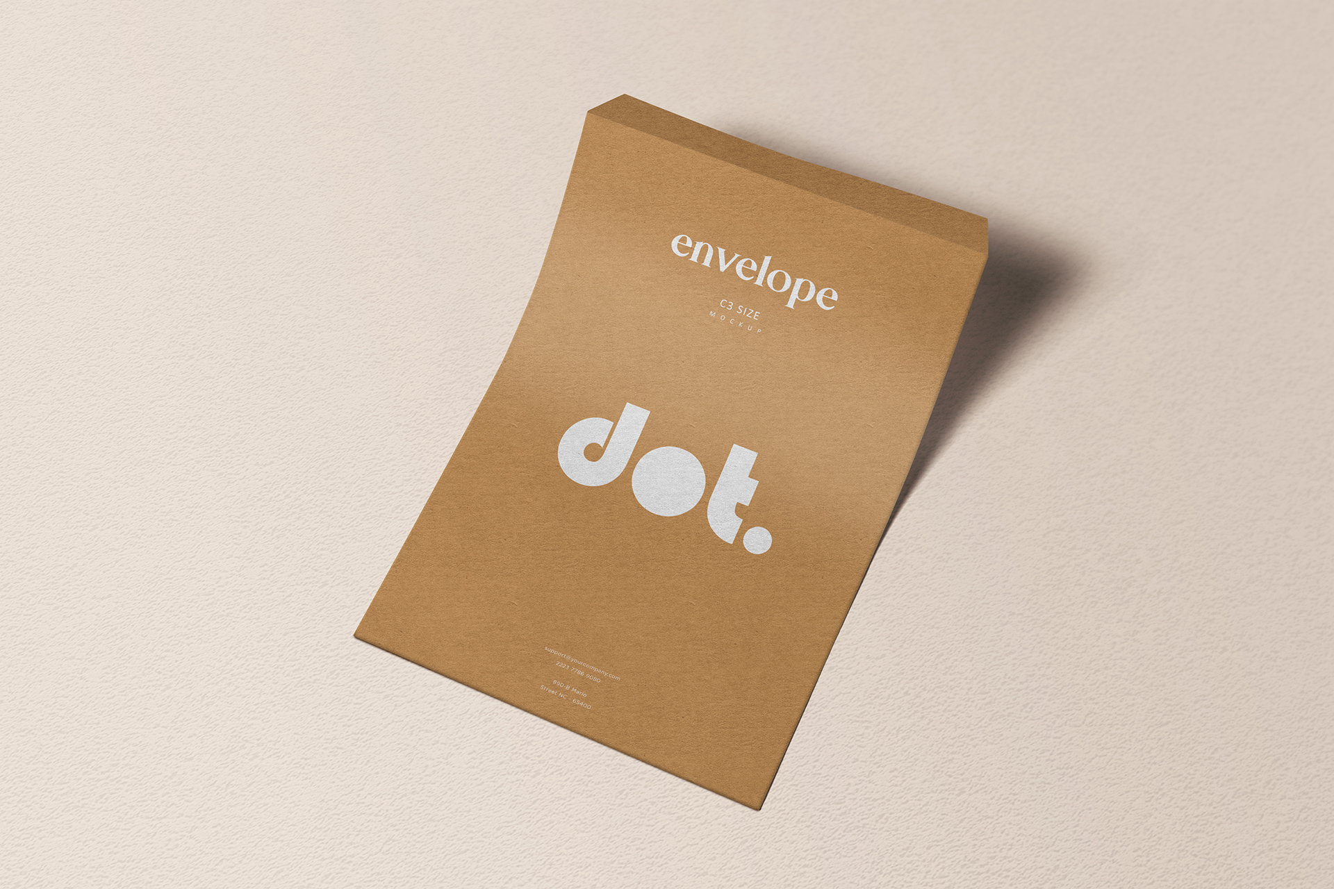 Curved Kraft Envelope C5 mockup Display