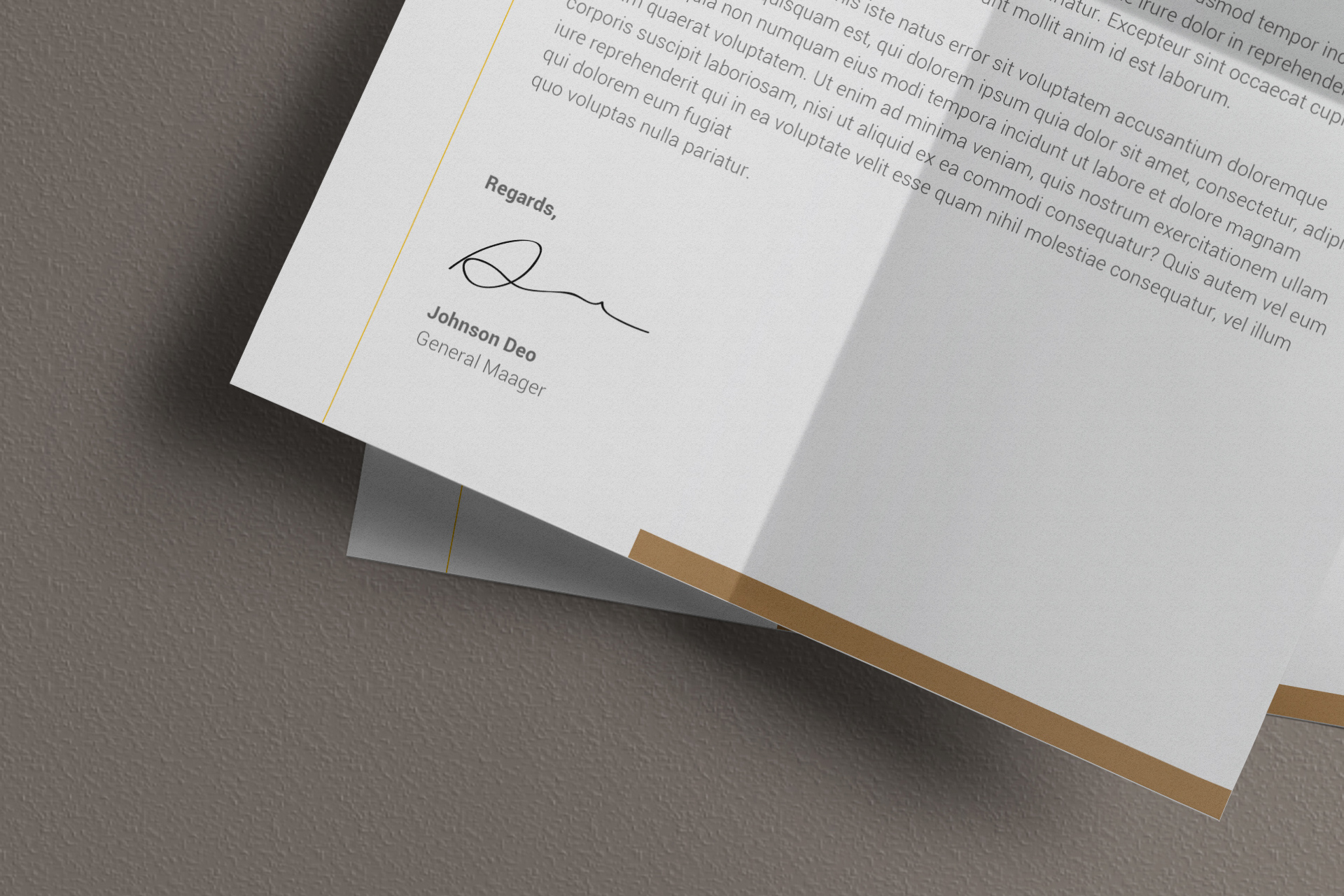A4 folded paper PSD