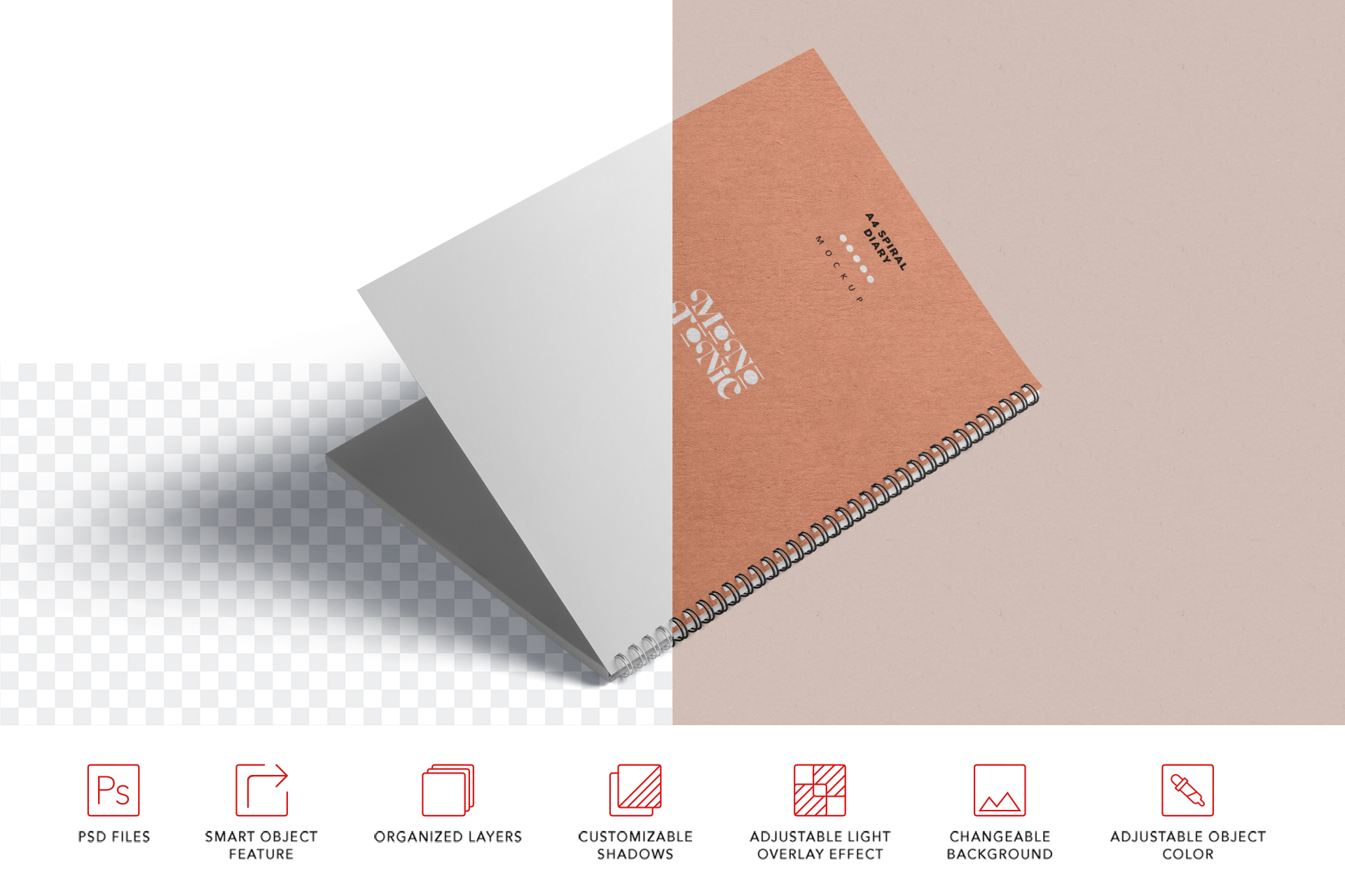 A4 spiral book mockup