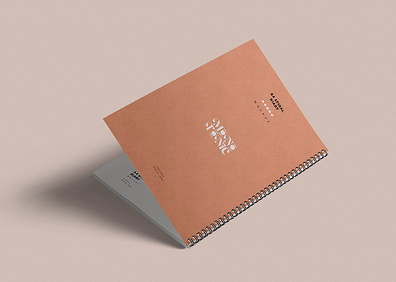 A4 Spiral Diary mockup Back Cover PSD
