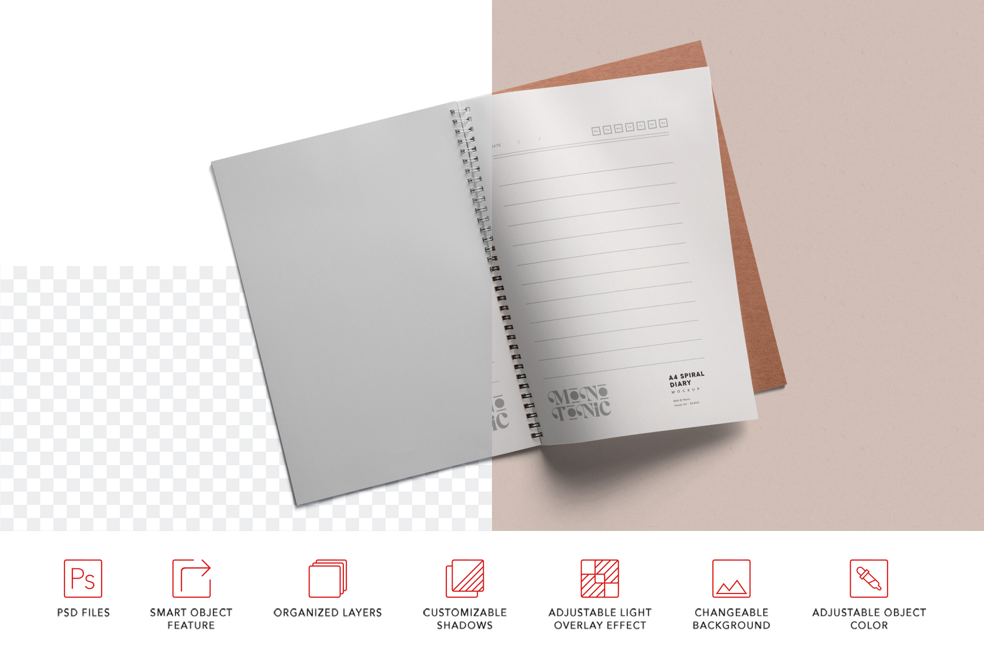 editable notebook mockup