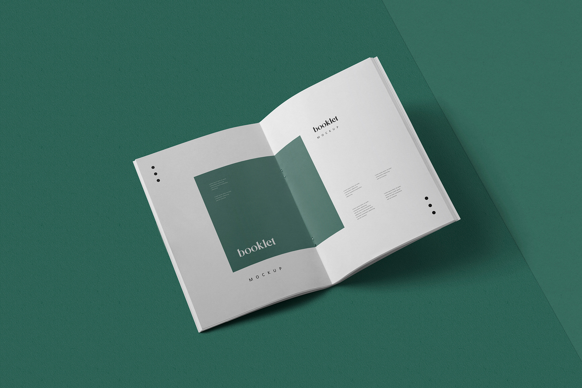 Open A5 Booklet Mockup with Spread View