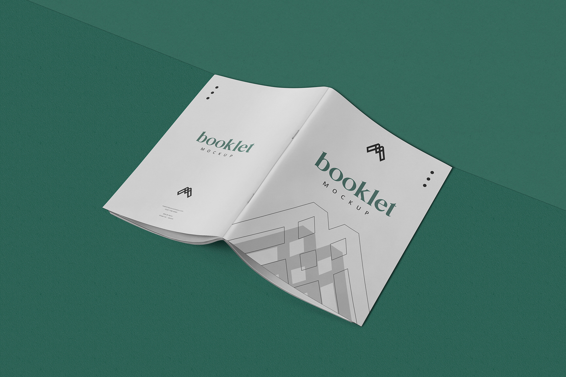 Flat Lay Open Booklet Mockup