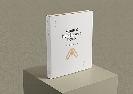 Minimal Square Hard Cover Book mockup