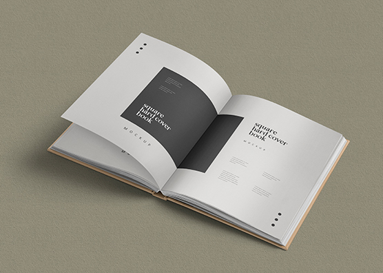 Flat Lay Square Book Mockup
