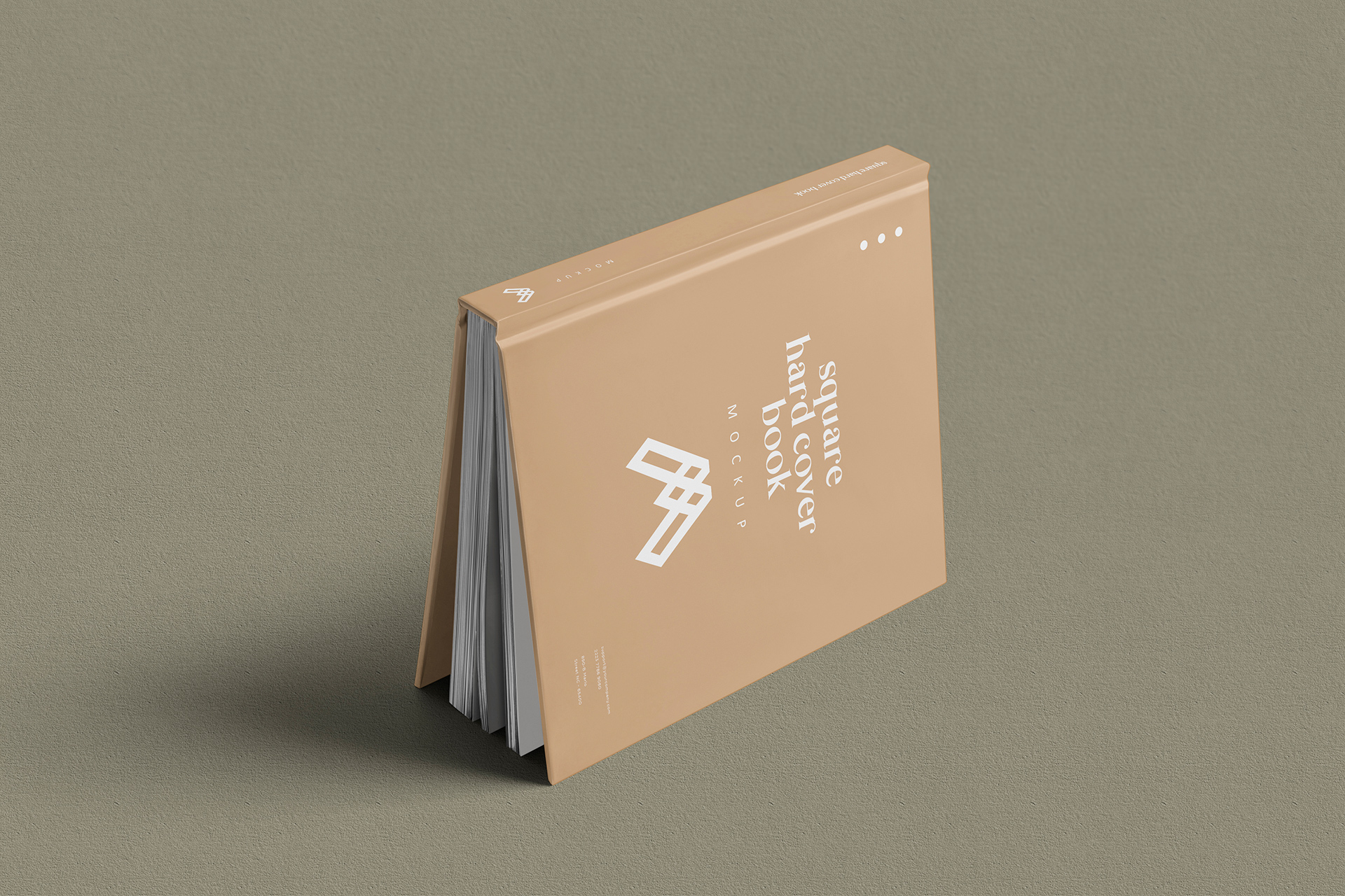 Angled Standing Square Book mockup