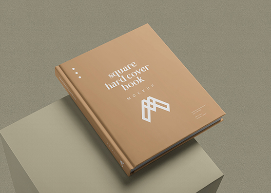 Top View Square Book Cover Mockup