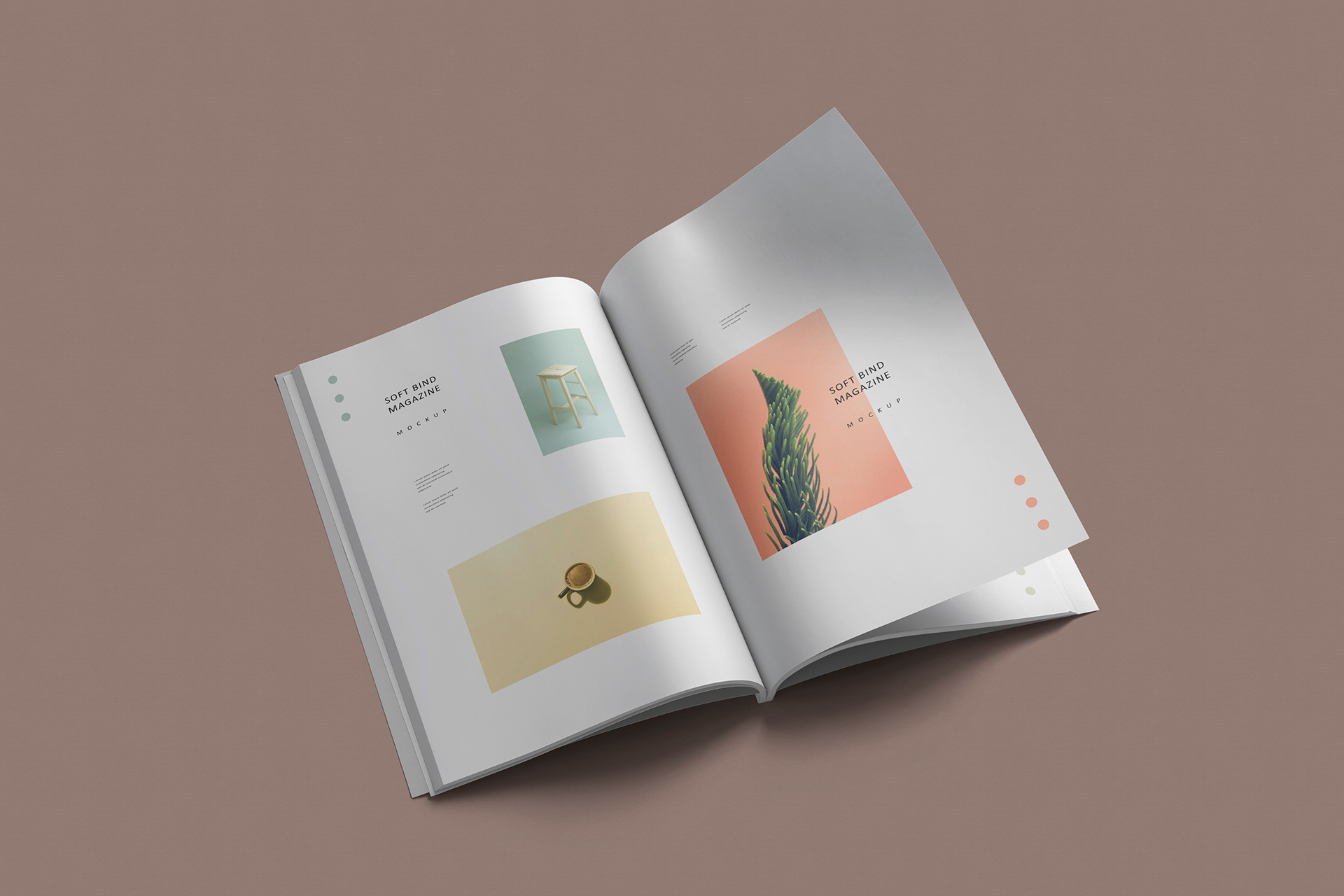 Open Magazine Spread Soft Bind mockup