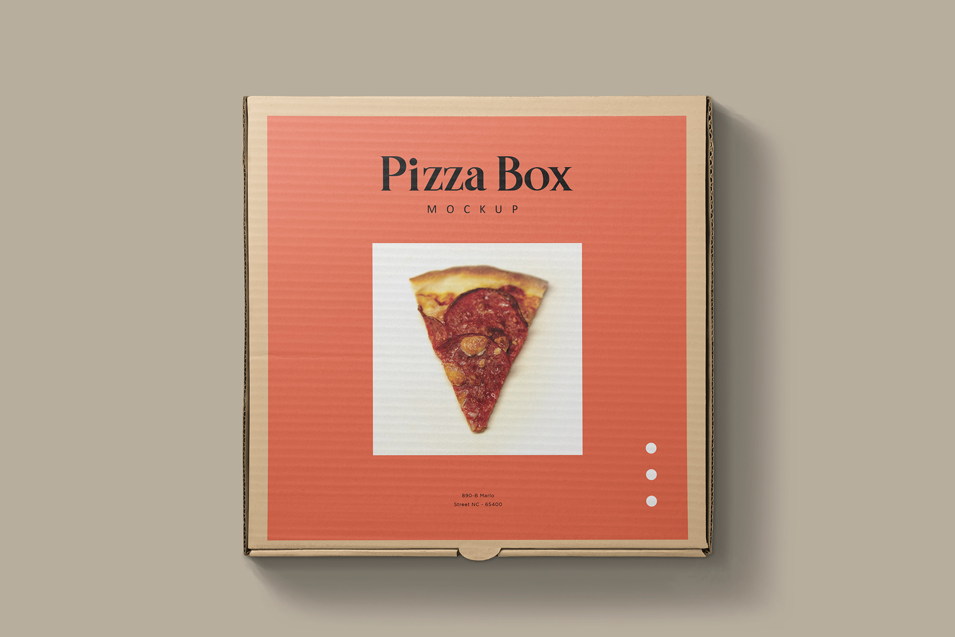 Front View Pizza Box Packaging mockup