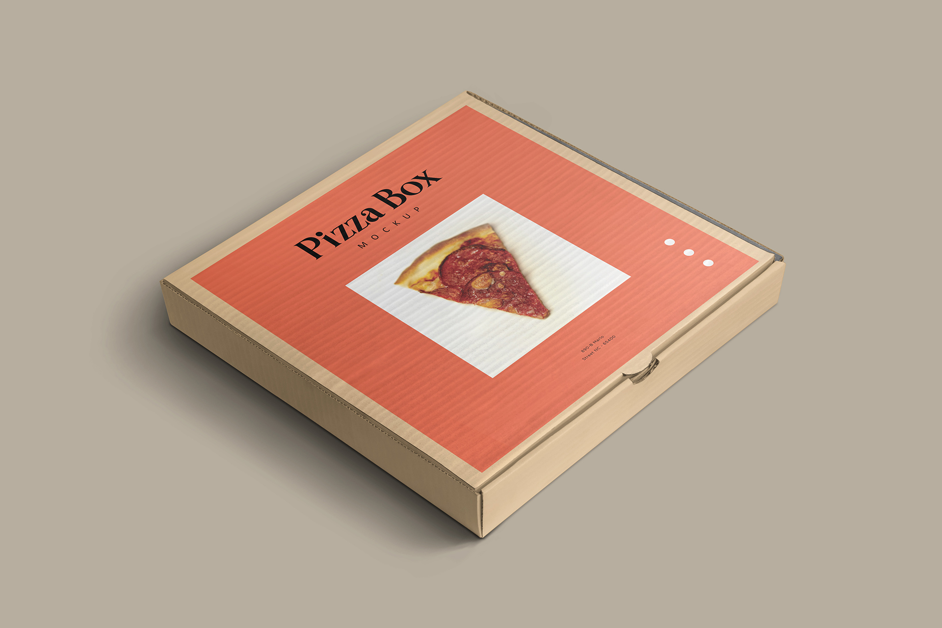 Flat Pizza Box Mockup for Branding