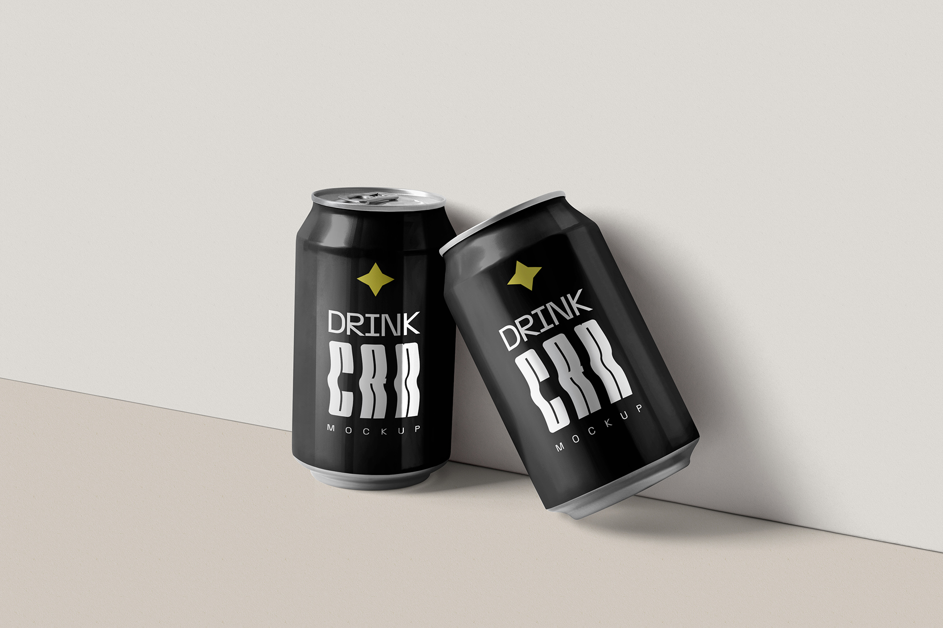 Dual Can Beverage Mockup