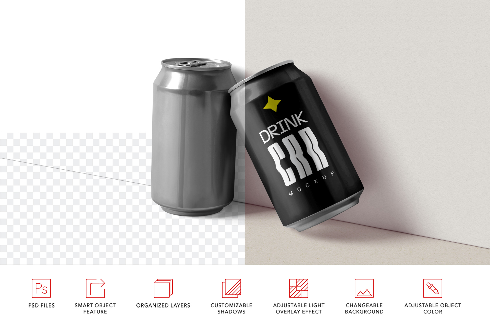 beverage can mockup