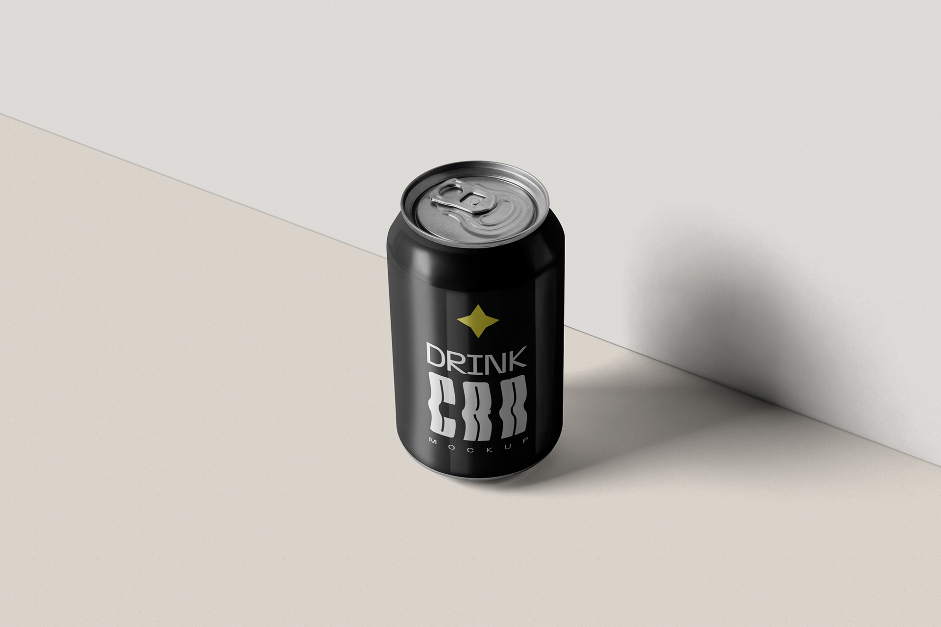 Single Upright Drink Can Mockup