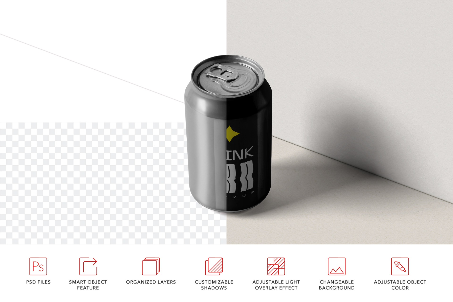 aluminum can mockup