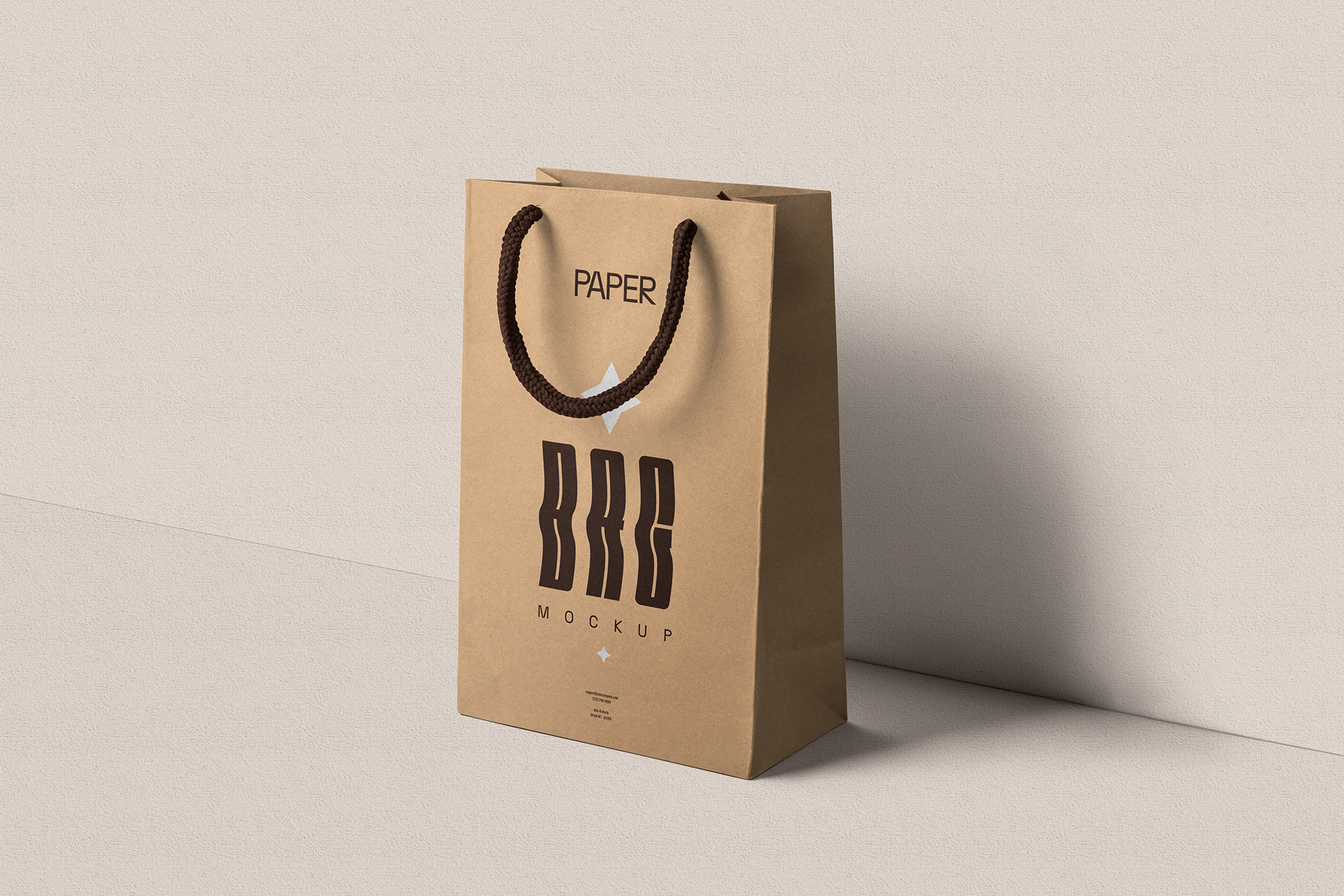 Standing Paper Bag mockup with Handles