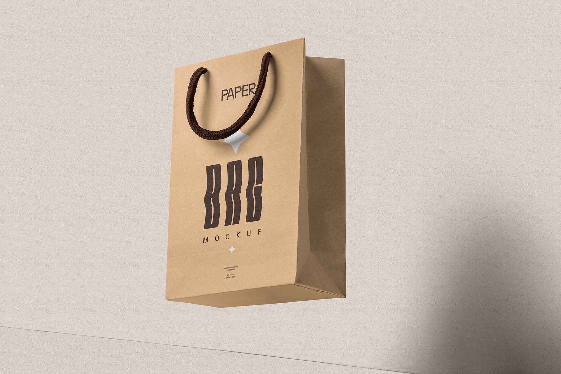 Suspended Paper Bag Mockup Design