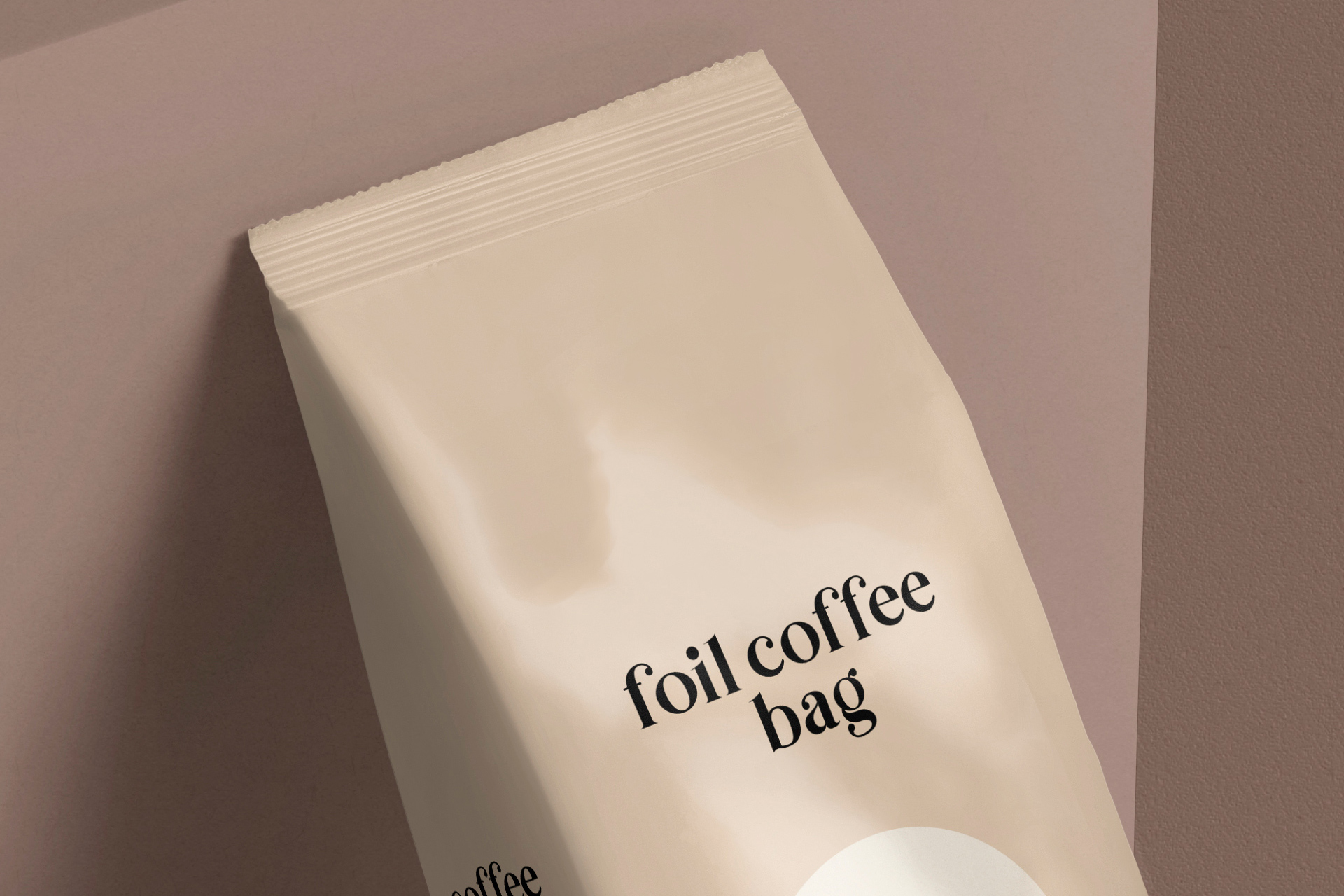 angled coffee bag Mockup