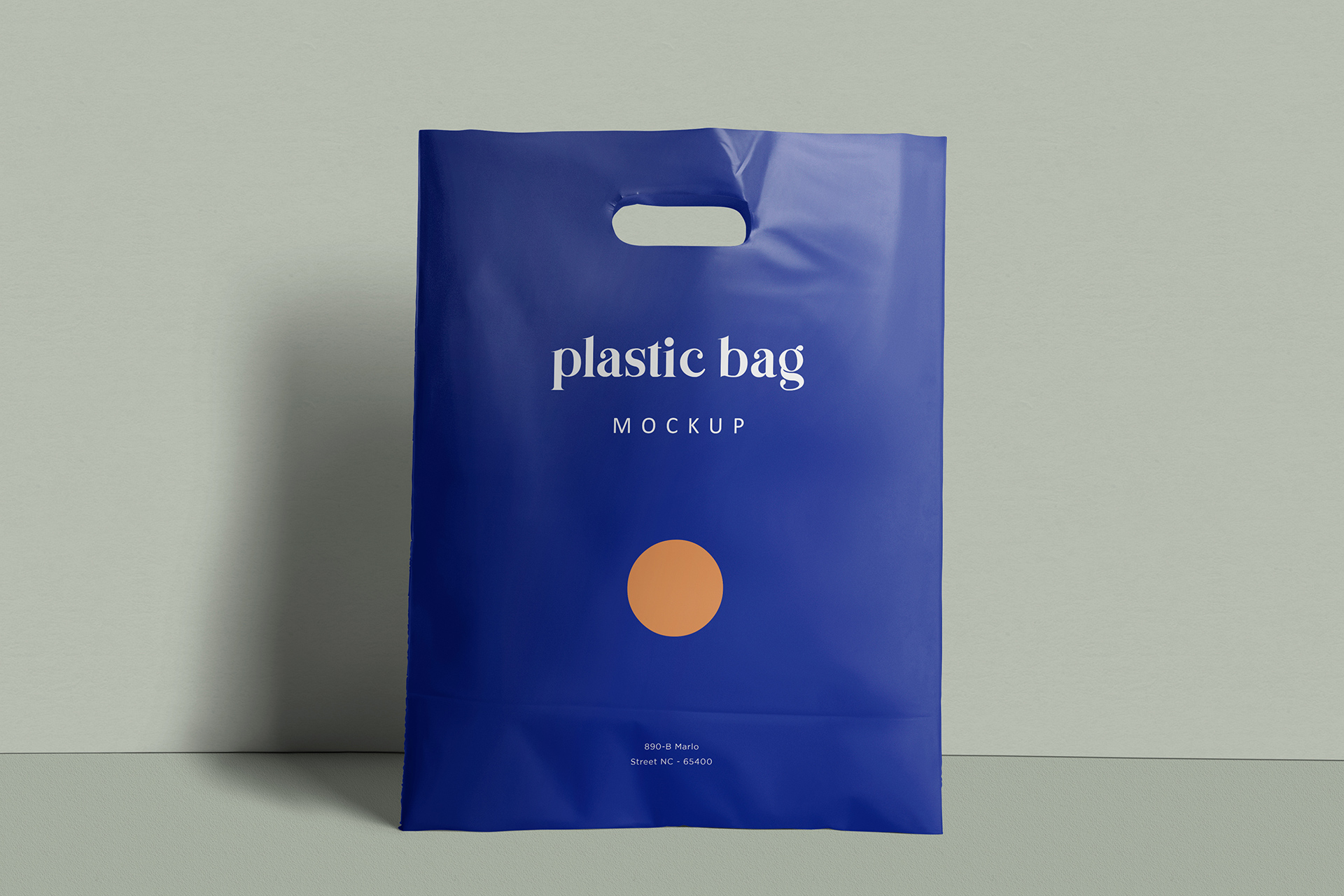 Plastic Shopping Bag Mockup with Handle Cut