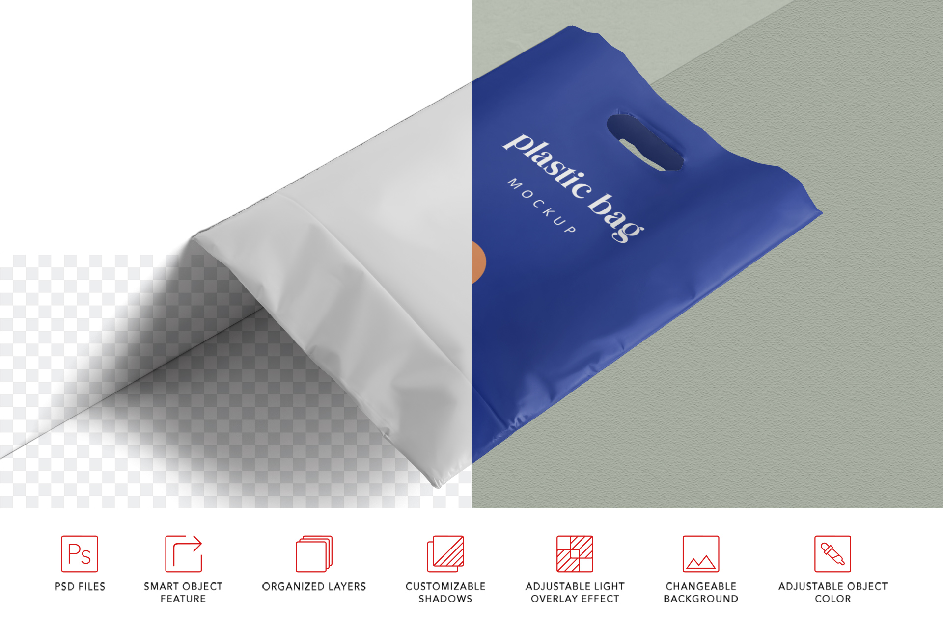 3D plastic bag PSD