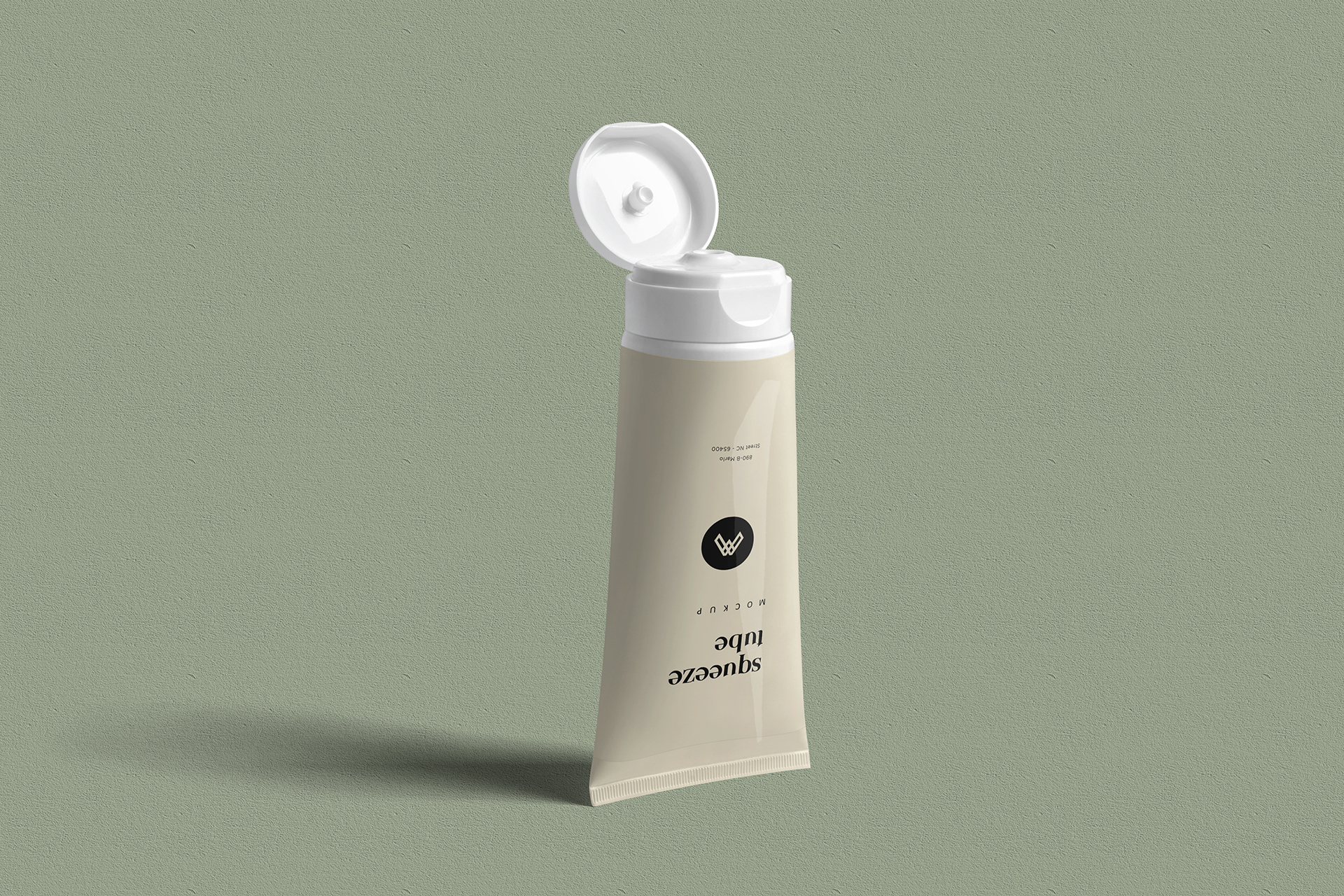 Upside Open Squeeze Tube Mockup Display