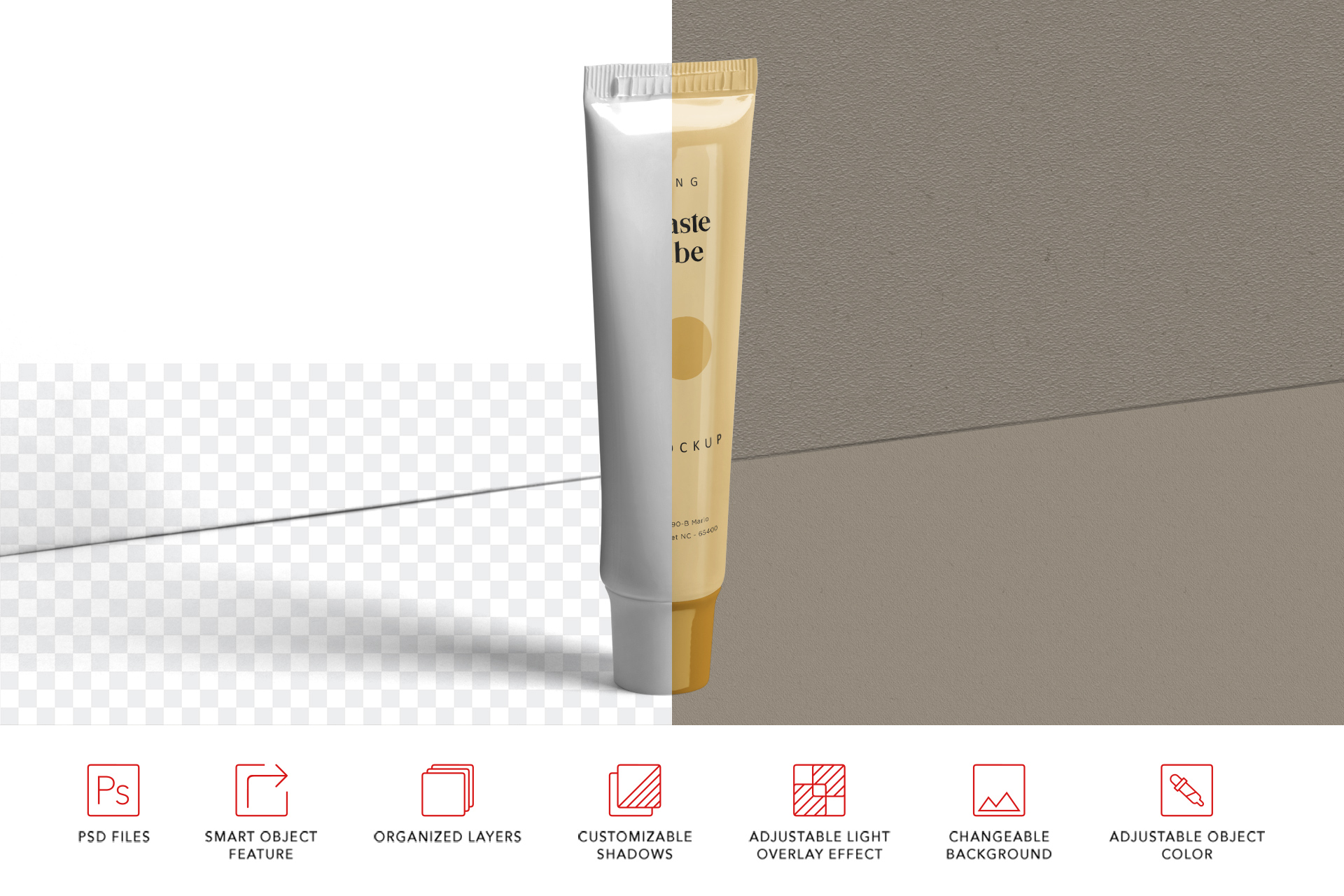 beauty product tube mockup