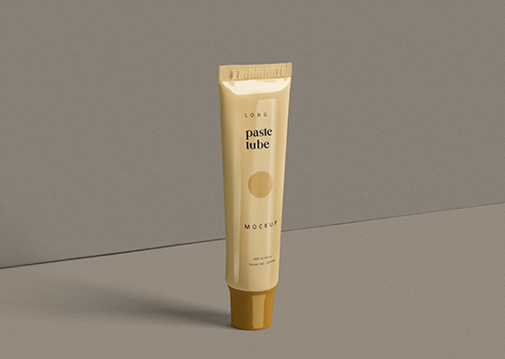 Front View Long Paste Tube Mockup