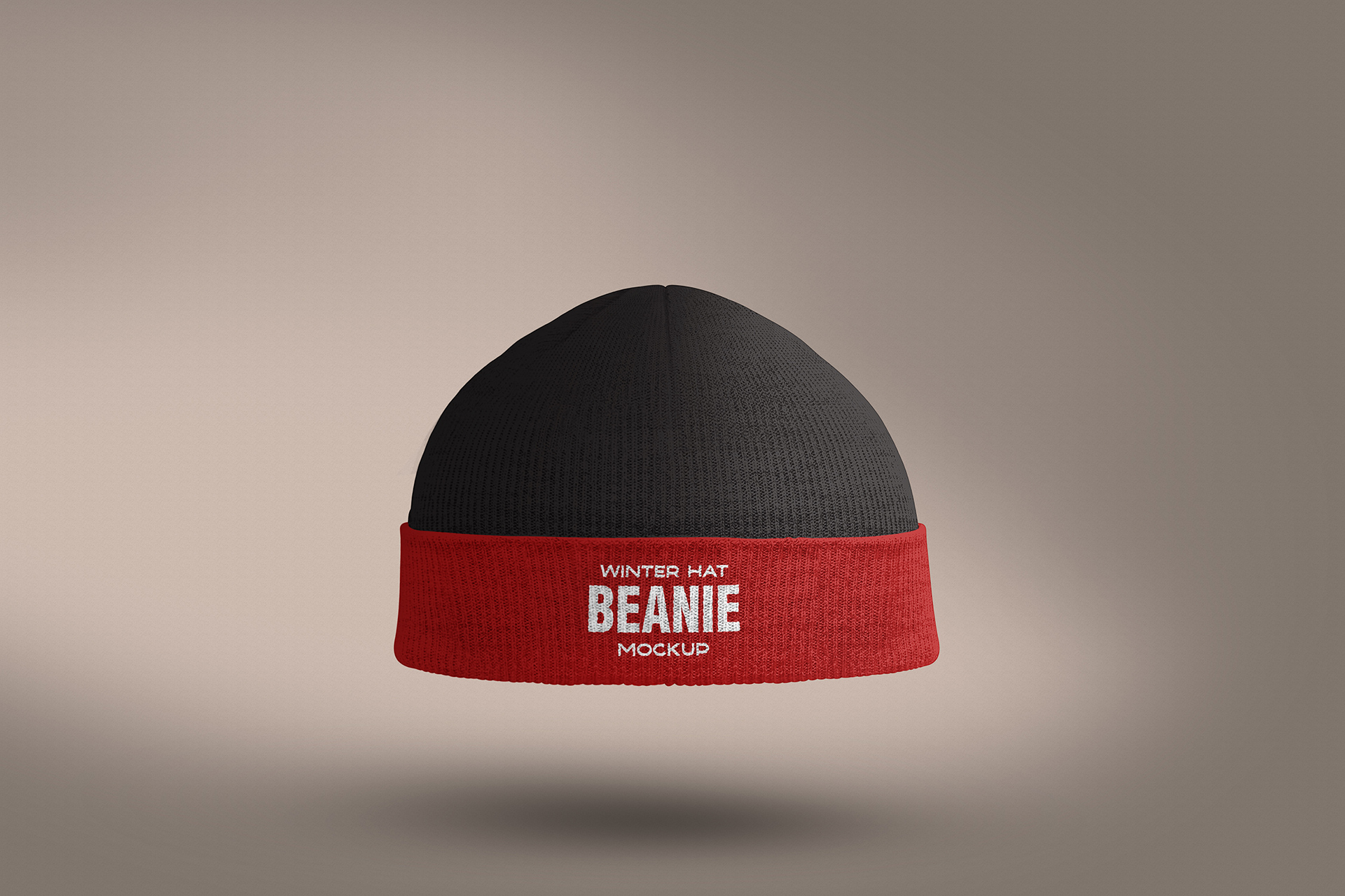 Front View Winter Beanie Hat Mockup