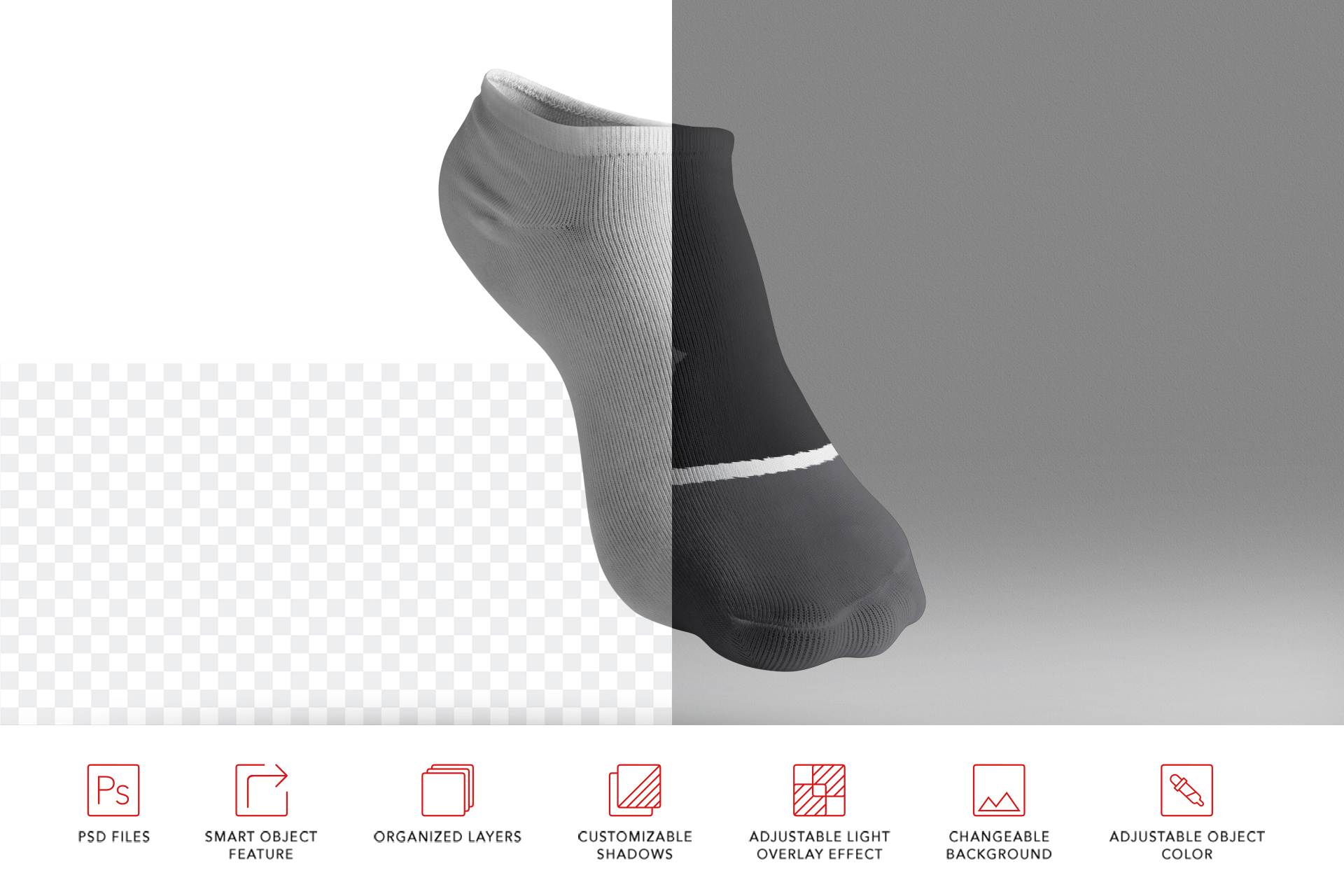 3D sock PSD mockup