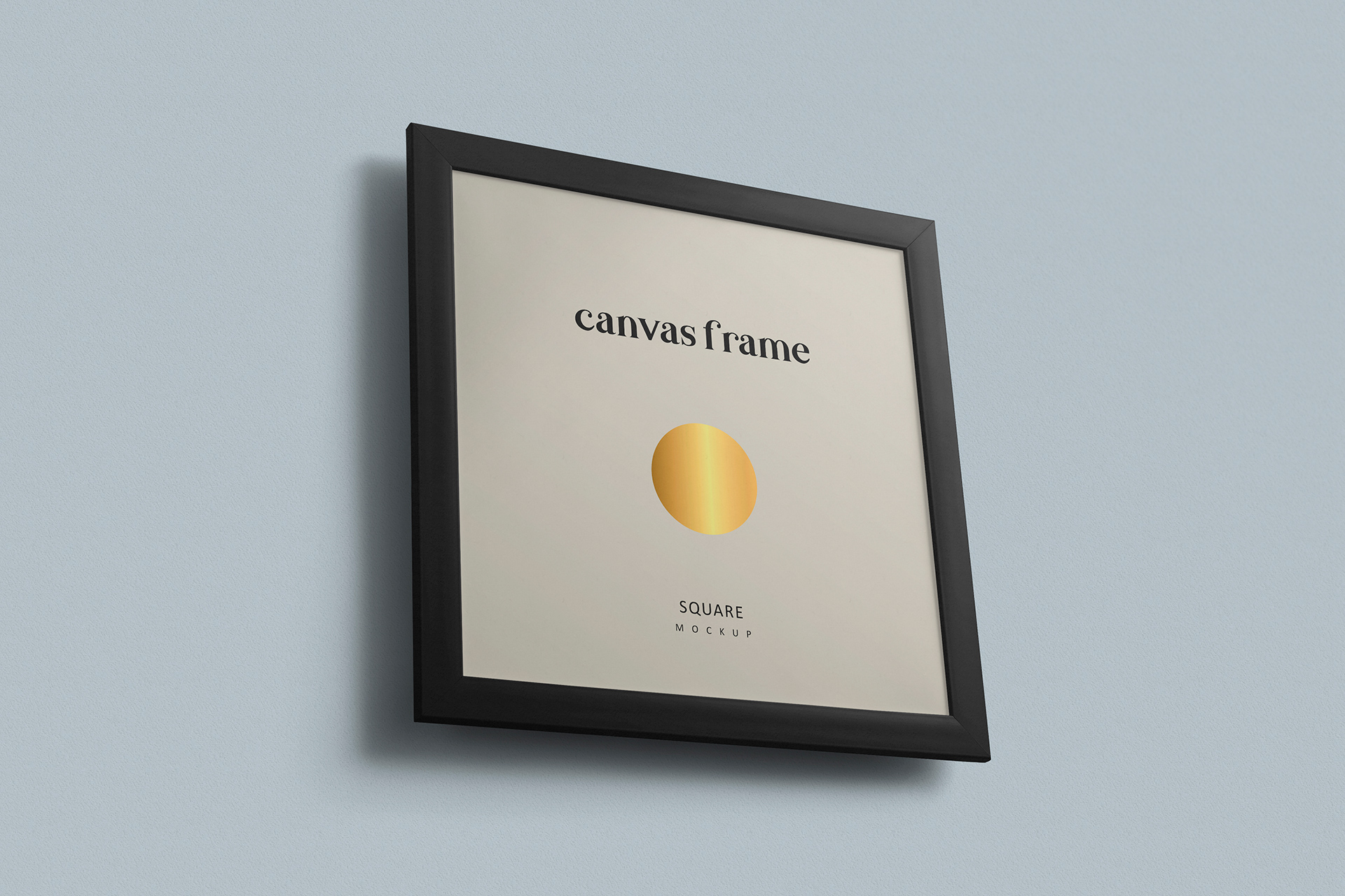 Wall-Mounted Canvas Frame Mockup Side View