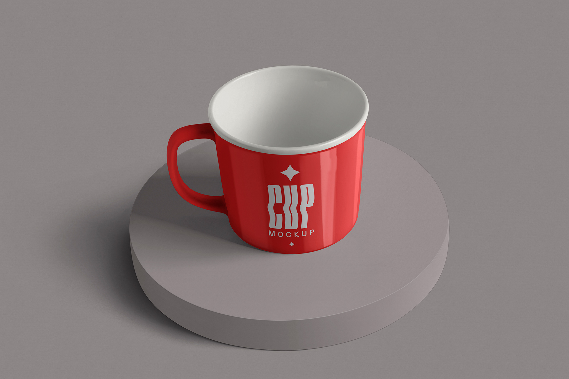 Top View Red Coffee Cup Mockup
