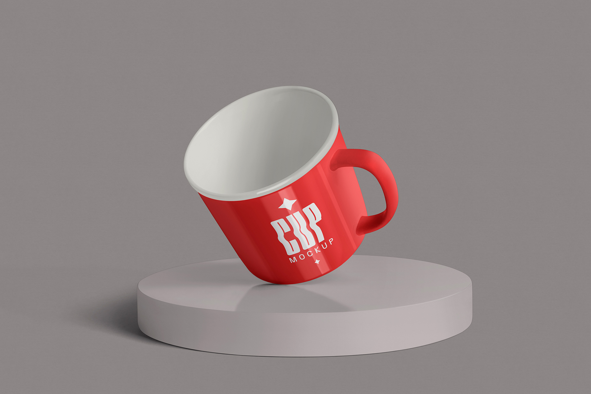 Leaning Coffee Cup Mockup with Handle