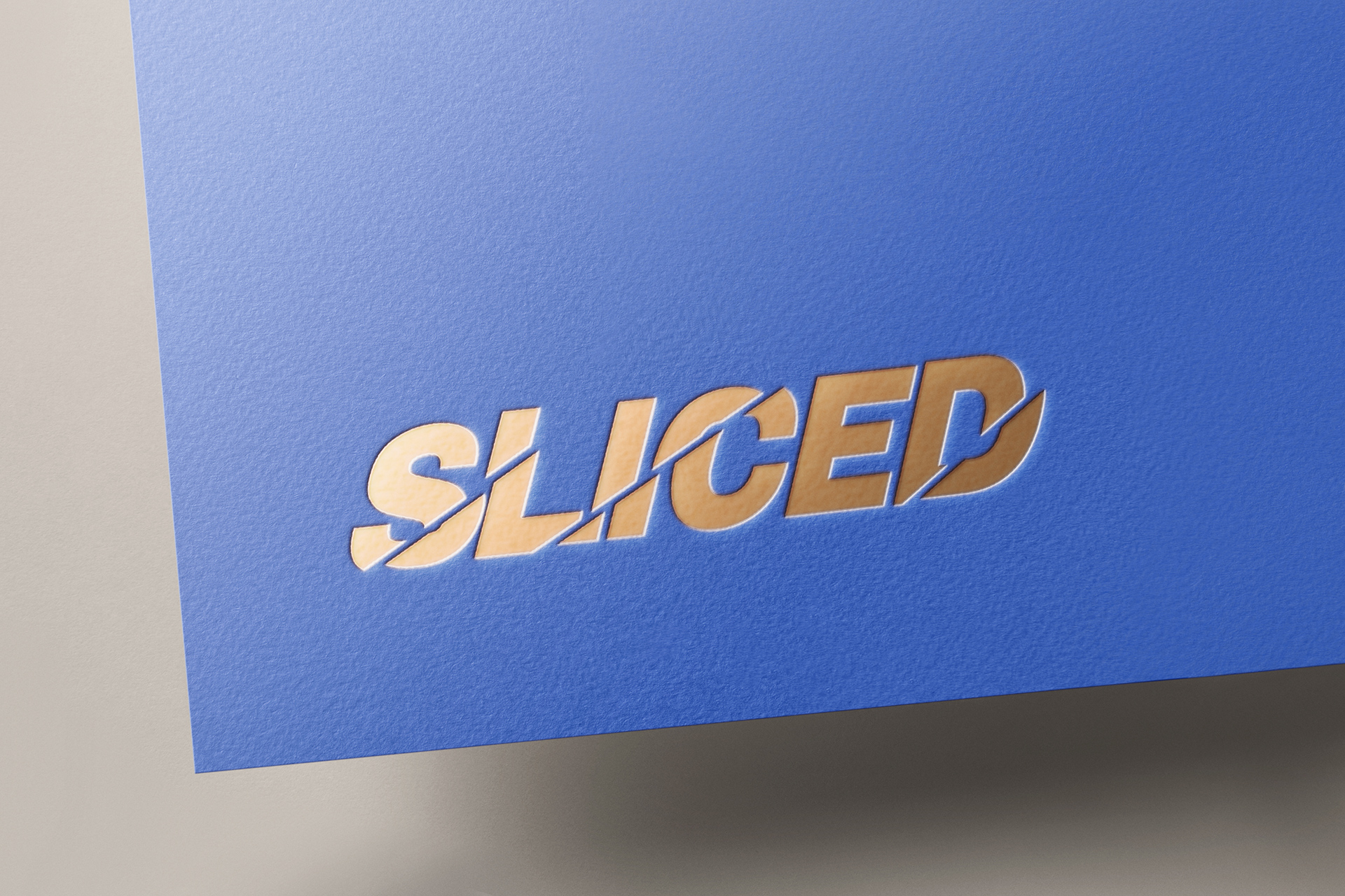 Sliced Text Embossed Logo Mockup