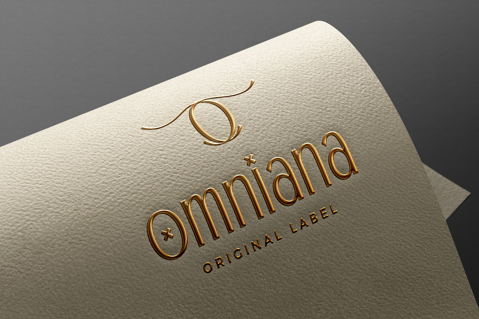 Gold Foil Logo Mockup on Textured Paper