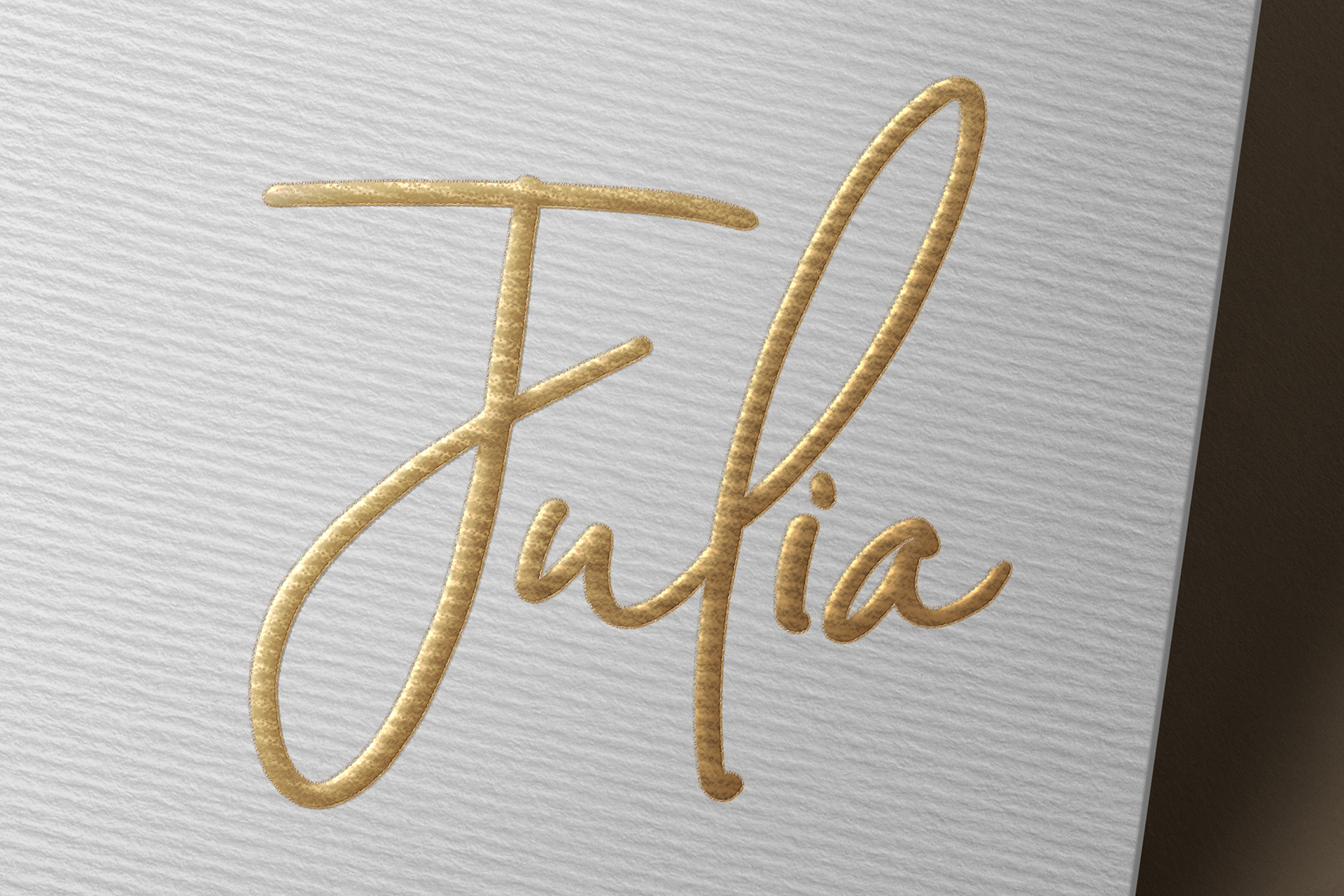 Gold Foil Handwritten Logo Mockup on Paper
